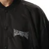 Nylon Bomber Varsity Jacket in Black sold by MARAIS