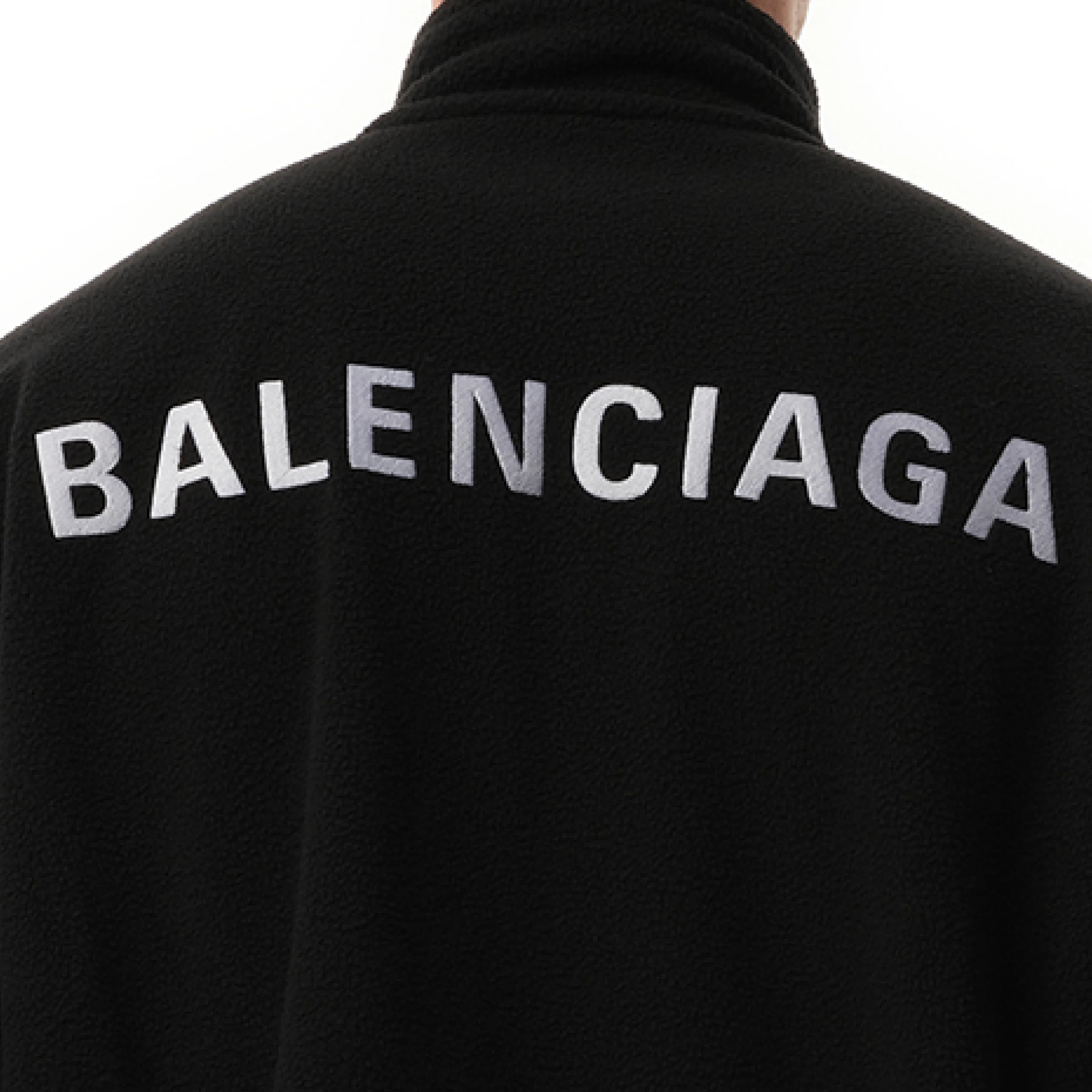 Fleece Zip-Up Jacket in Black/White sold by MARAIS product image thumbnail 3