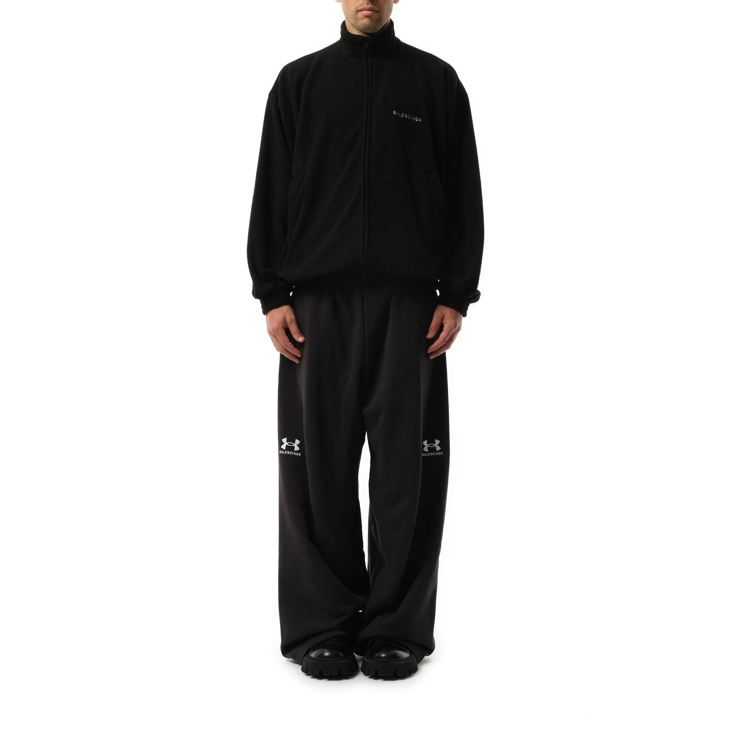 Fleece Zip-Up Jacket in Black/White sold by MARAIS product image thumbnail 4