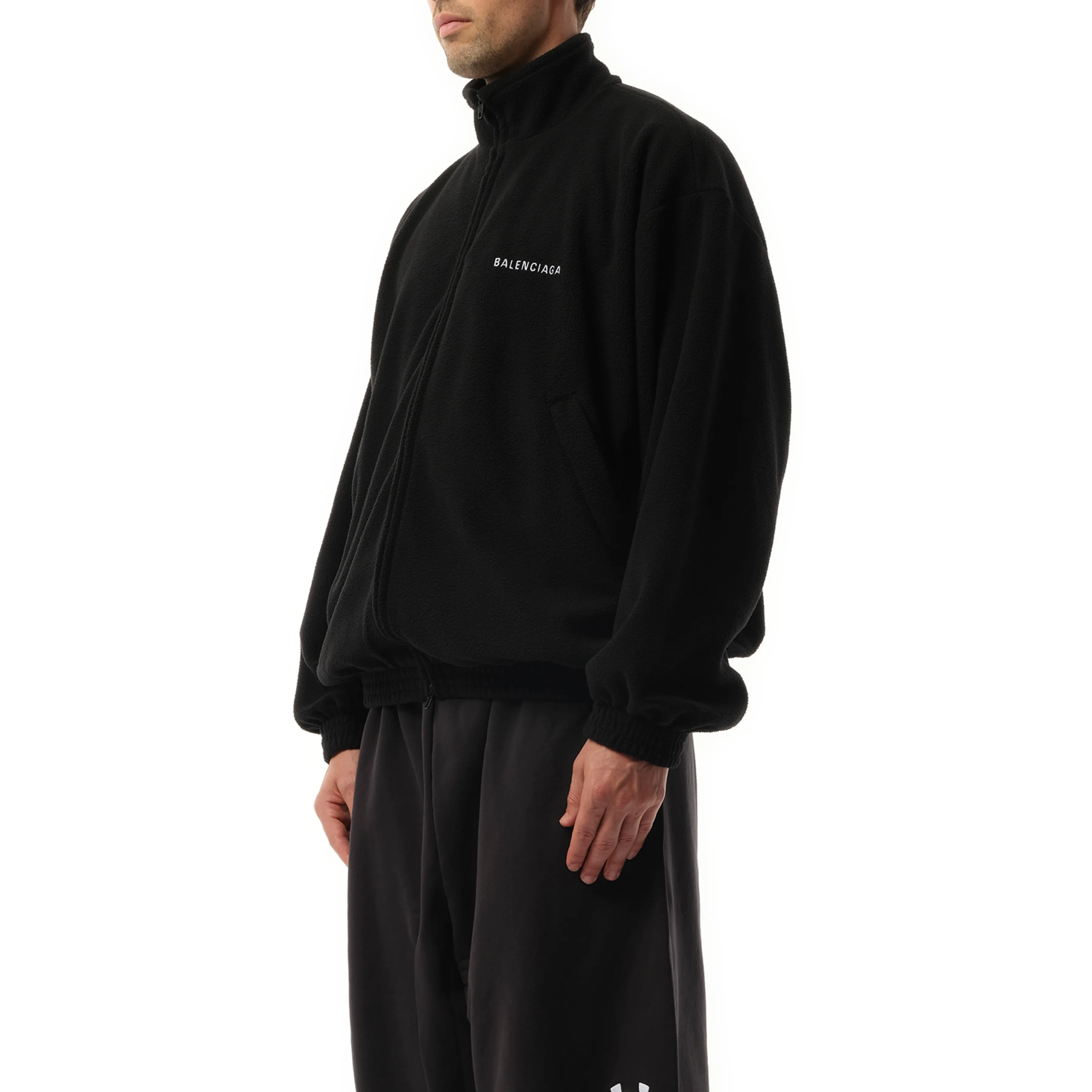 Fleece Zip-Up Jacket in Black/White sold by MARAIS product image thumbnail 5