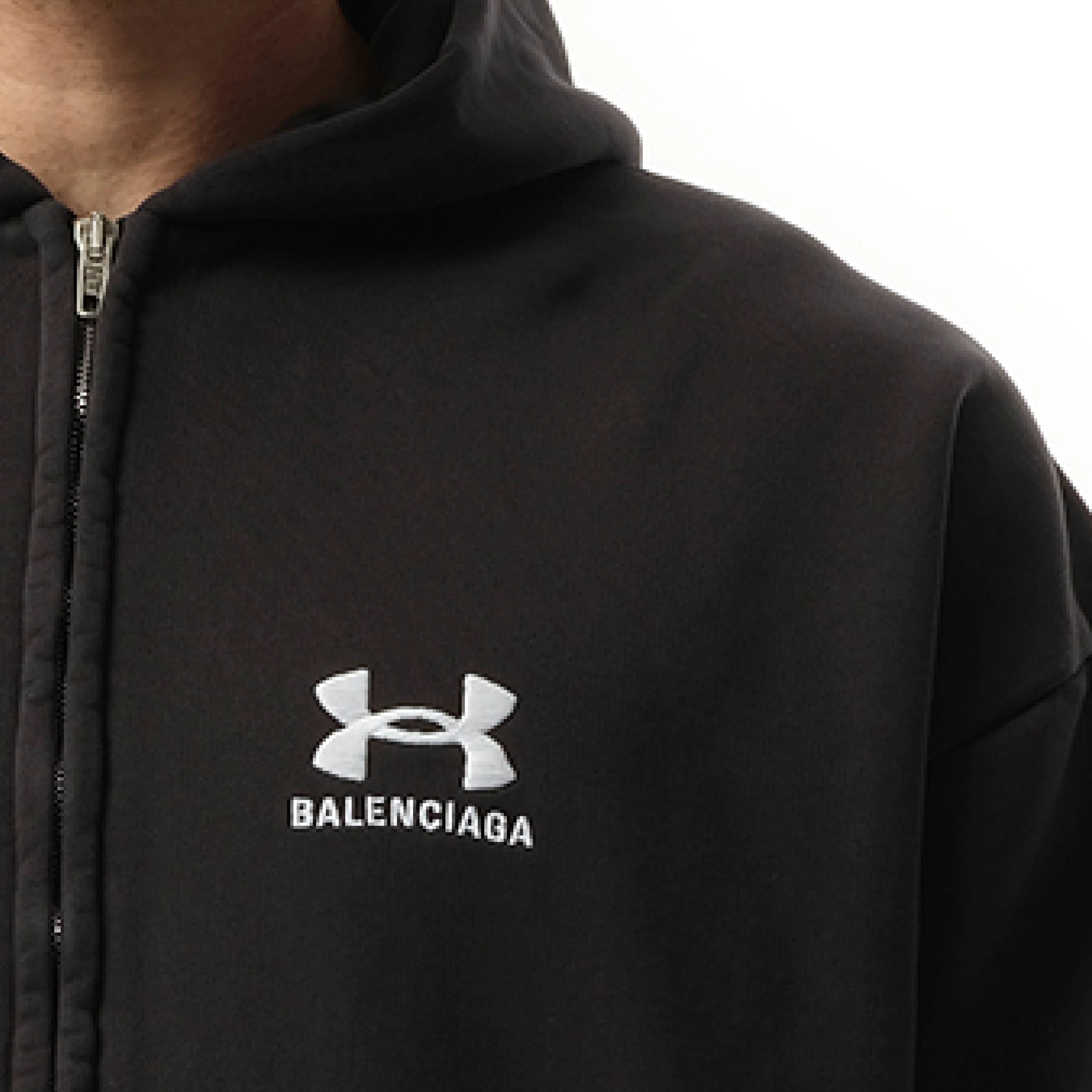 Under Armour Zip-Up Hoodie in Washed Black/White sold by MARAIS product image thumbnail 3