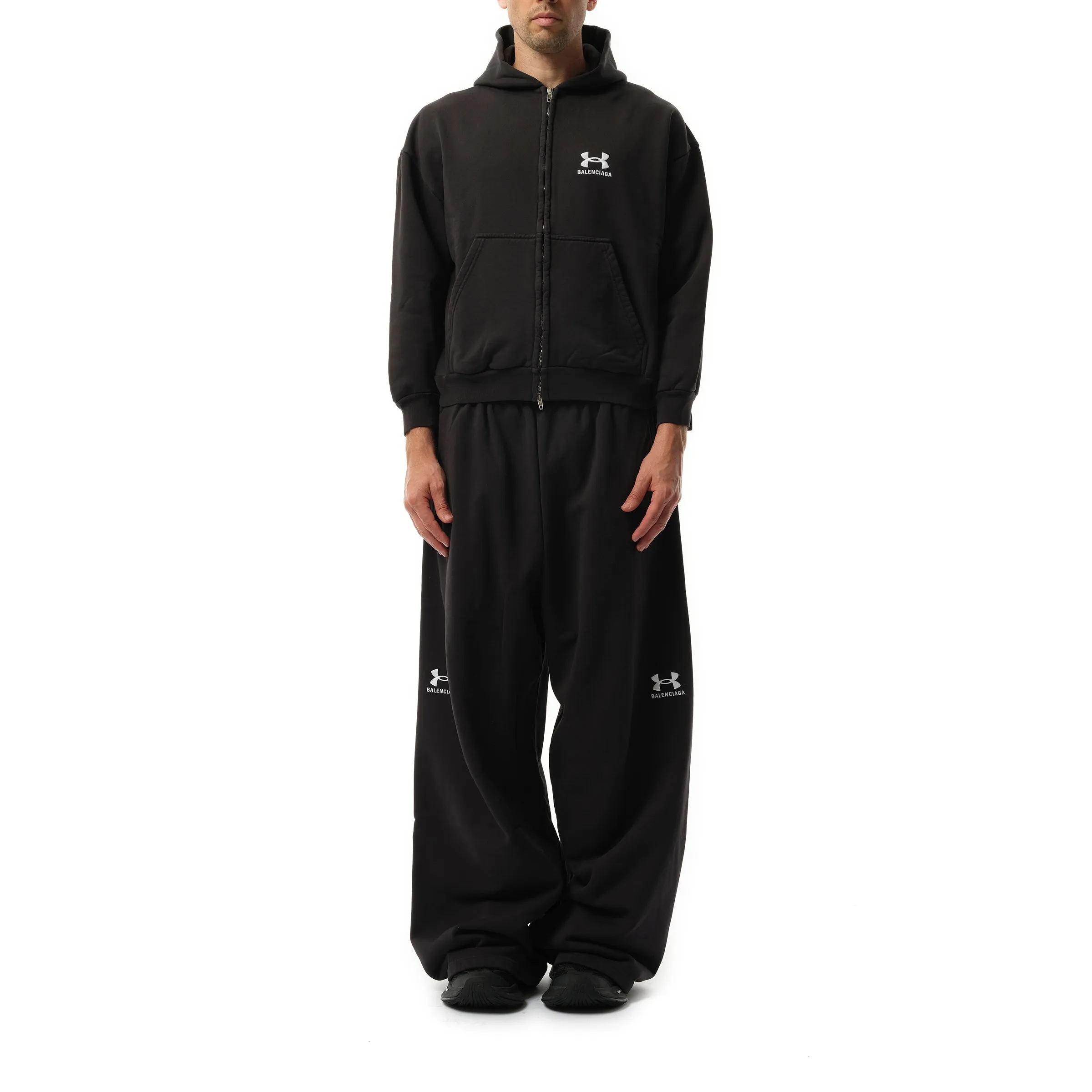Under Armour Zip-Up Hoodie in Washed Black/White sold by MARAIS product image thumbnail 4