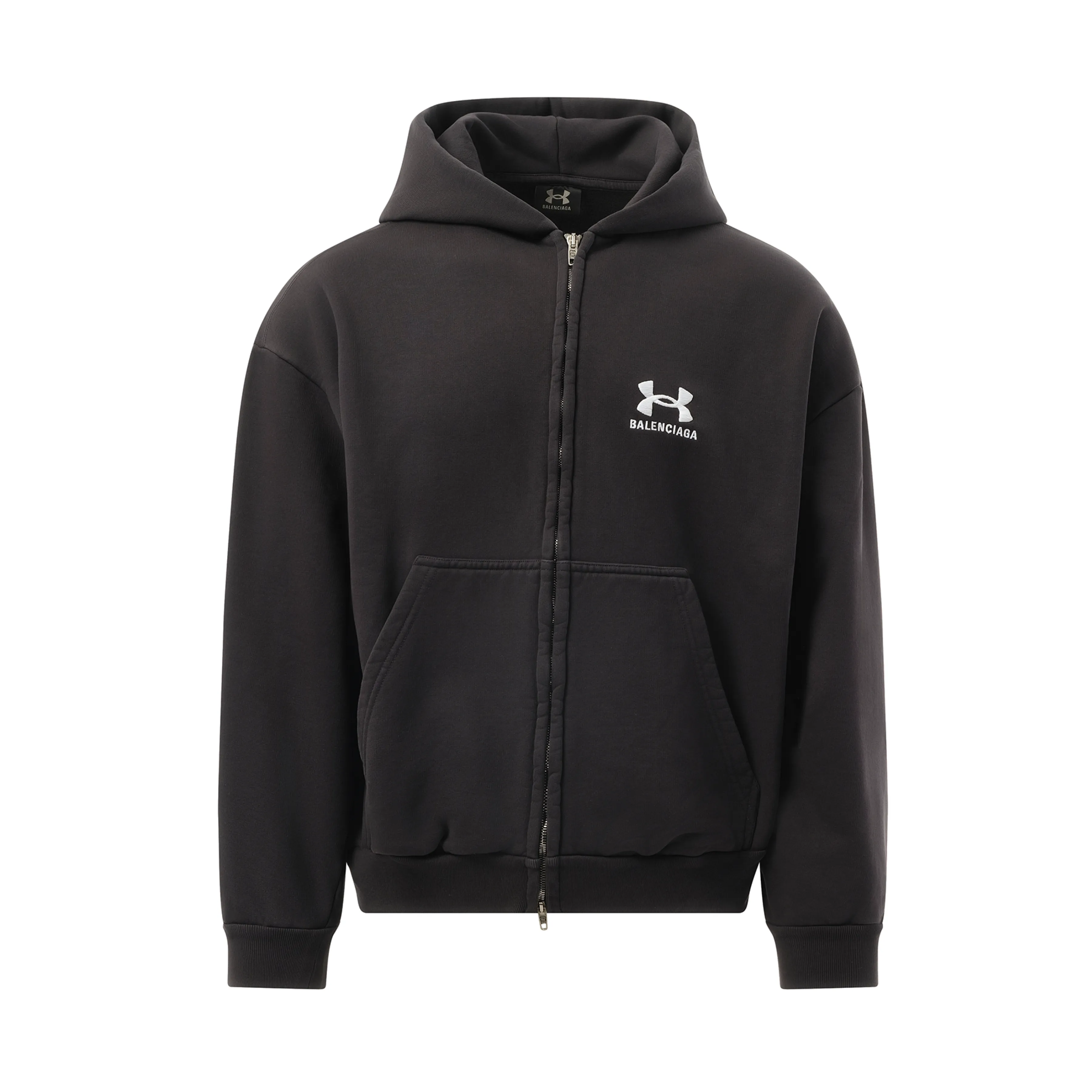 Under Armour Zip-Up Hoodie in Washed Black/White sold by MARAIS product image thumbnail 2