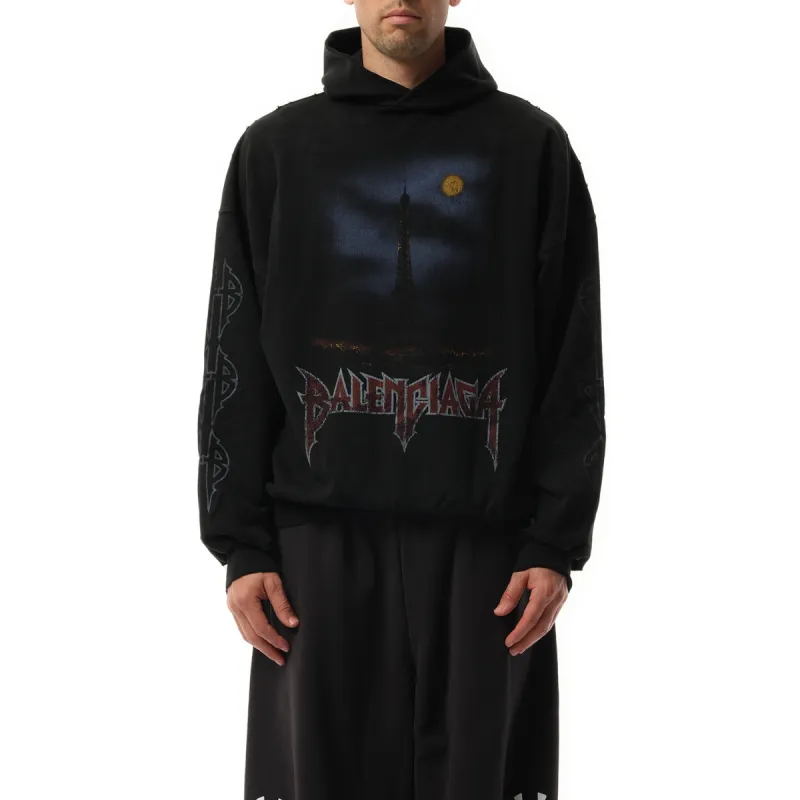 Paris Moon Hoodie in Washed Black sold by MARAIS