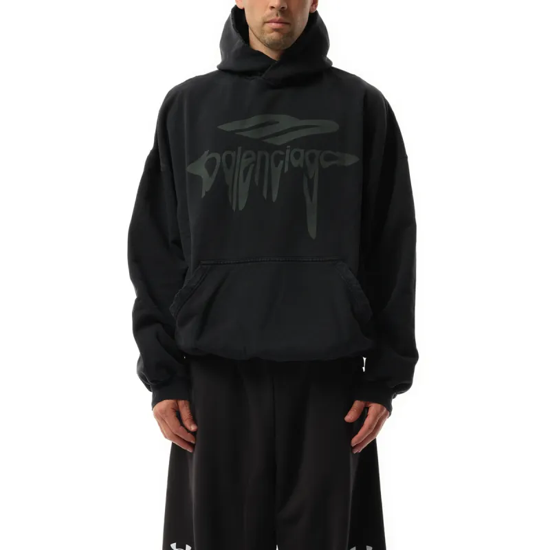 Liquified 3B Large Fit Hoodie in Washed Black sold by MARAIS