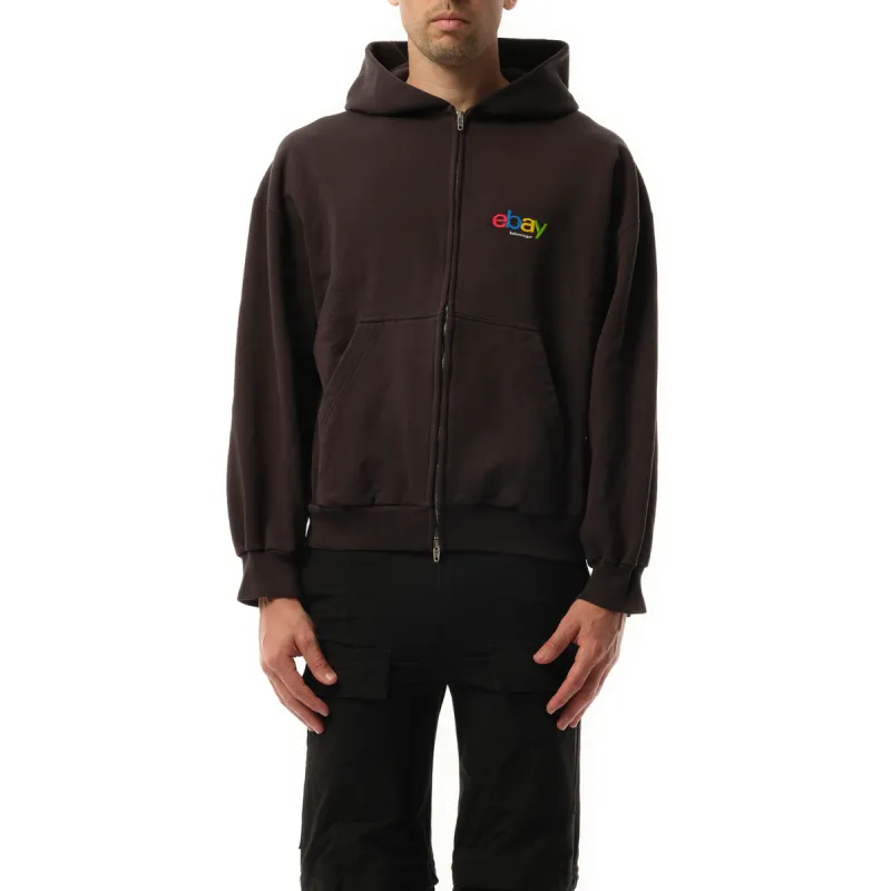 Ebay Zip-Up Hoodie in Washed Black sold by MARAIS