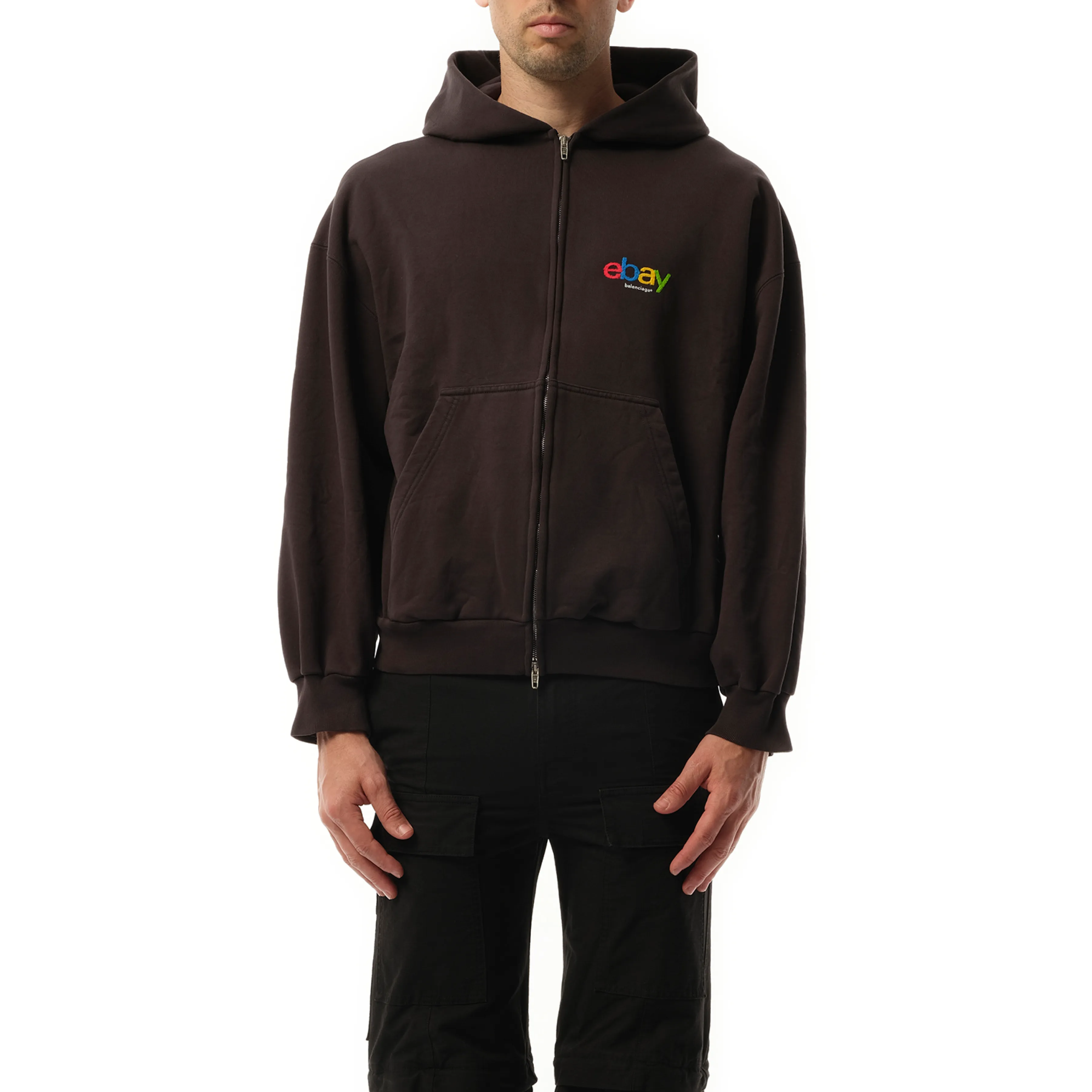 Ebay Zip-Up Hoodie in Washed Black sold by MARAIS