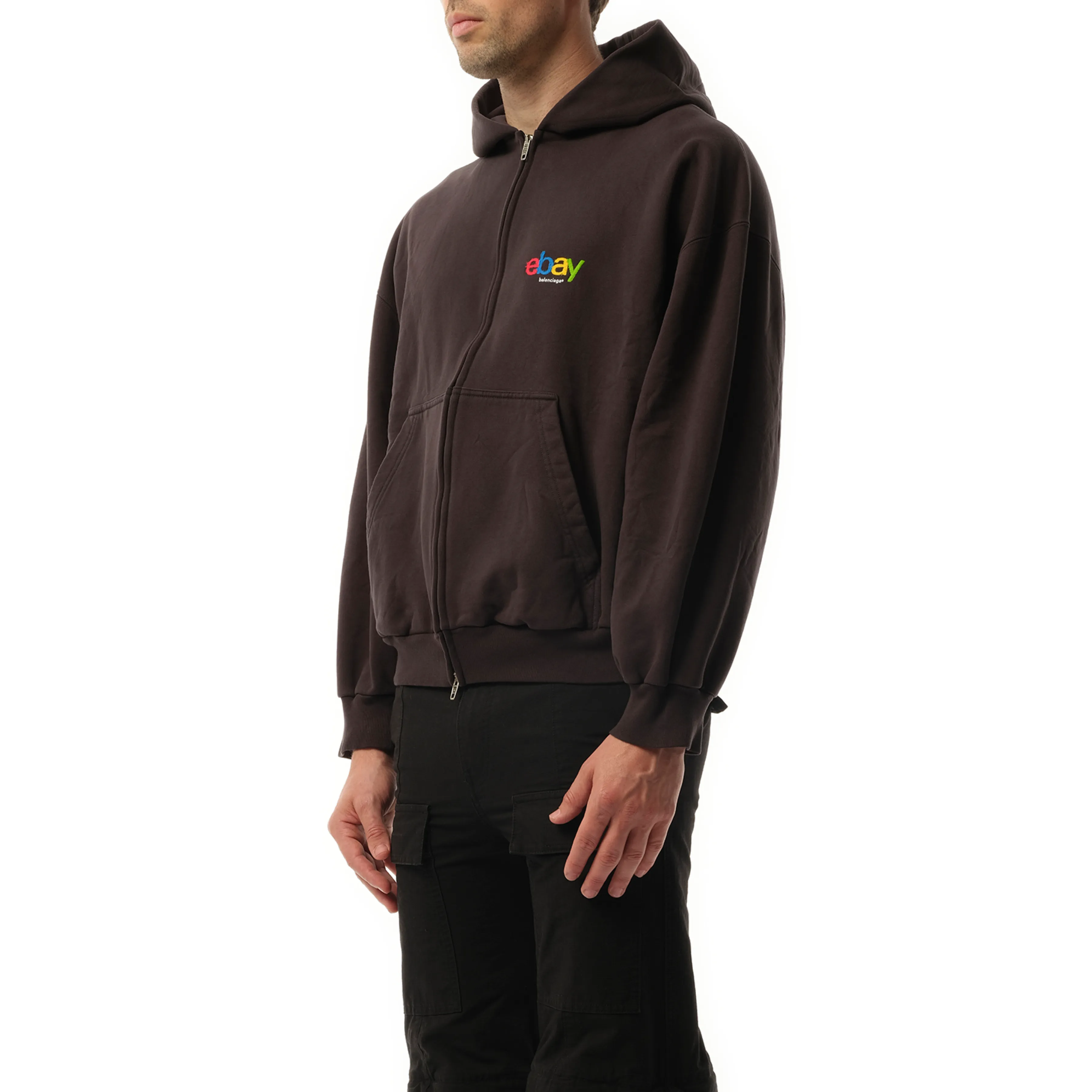 Ebay Zip-Up Hoodie in Washed Black sold by MARAIS product image thumbnail 5