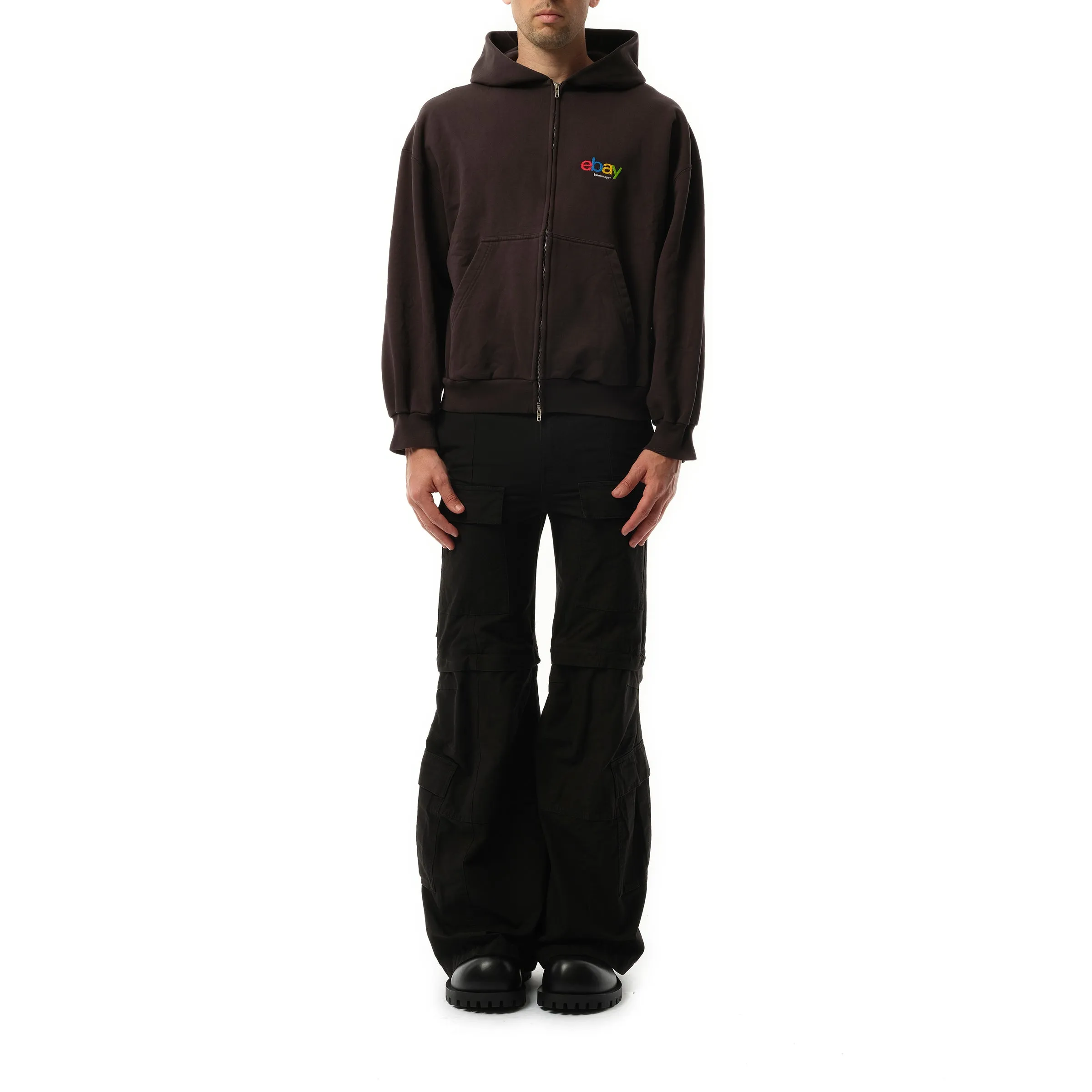 Ebay Zip-Up Hoodie in Washed Black sold by MARAIS product image thumbnail 4