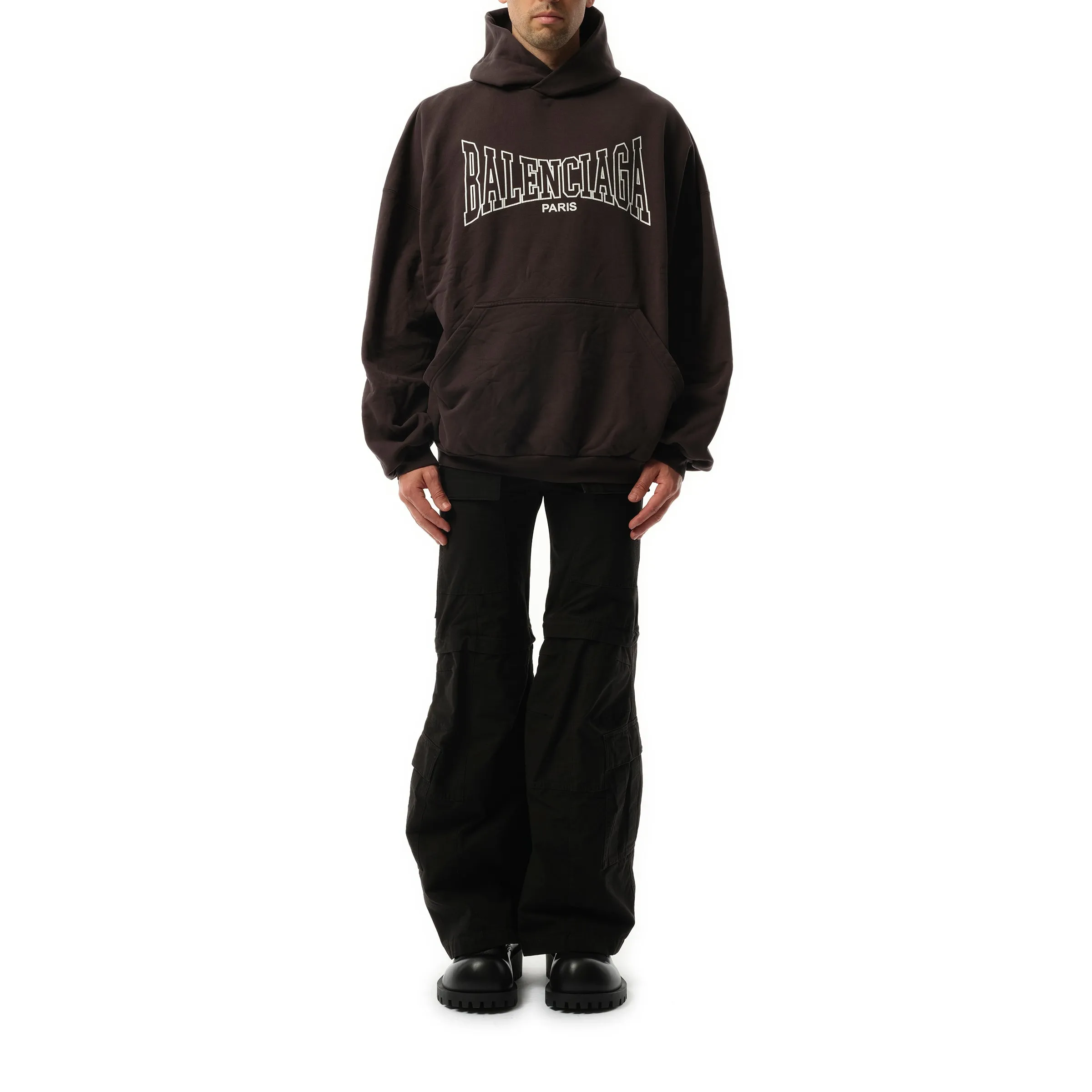 Balenciaga Boxing Large Fit Hoodie in Washed Black sold by MARAIS product image thumbnail 4