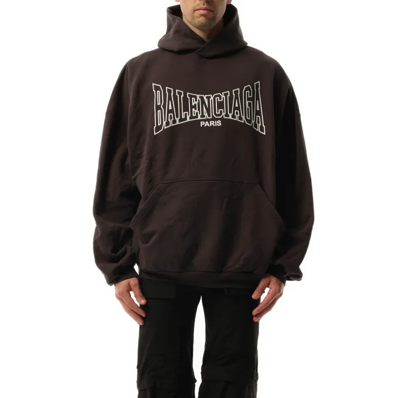 Balenciaga Boxing Large Fit Hoodie in Washed Black sold by MARAIS