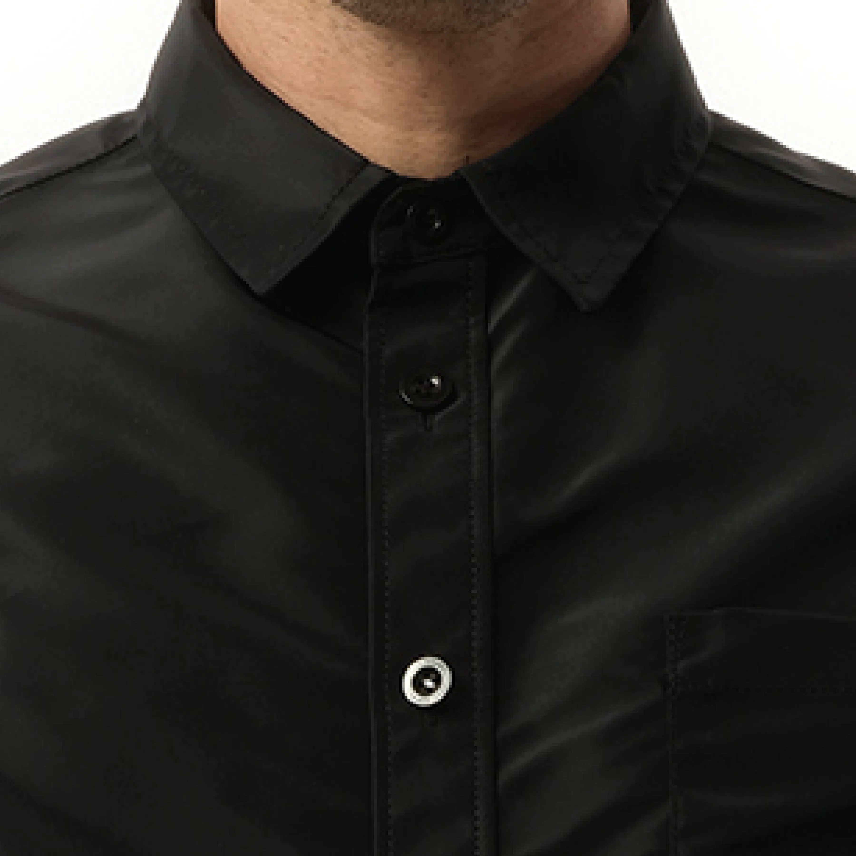 Nylon Twill Short-sleeve Shirt in Black sold by MARAIS product image thumbnail 3