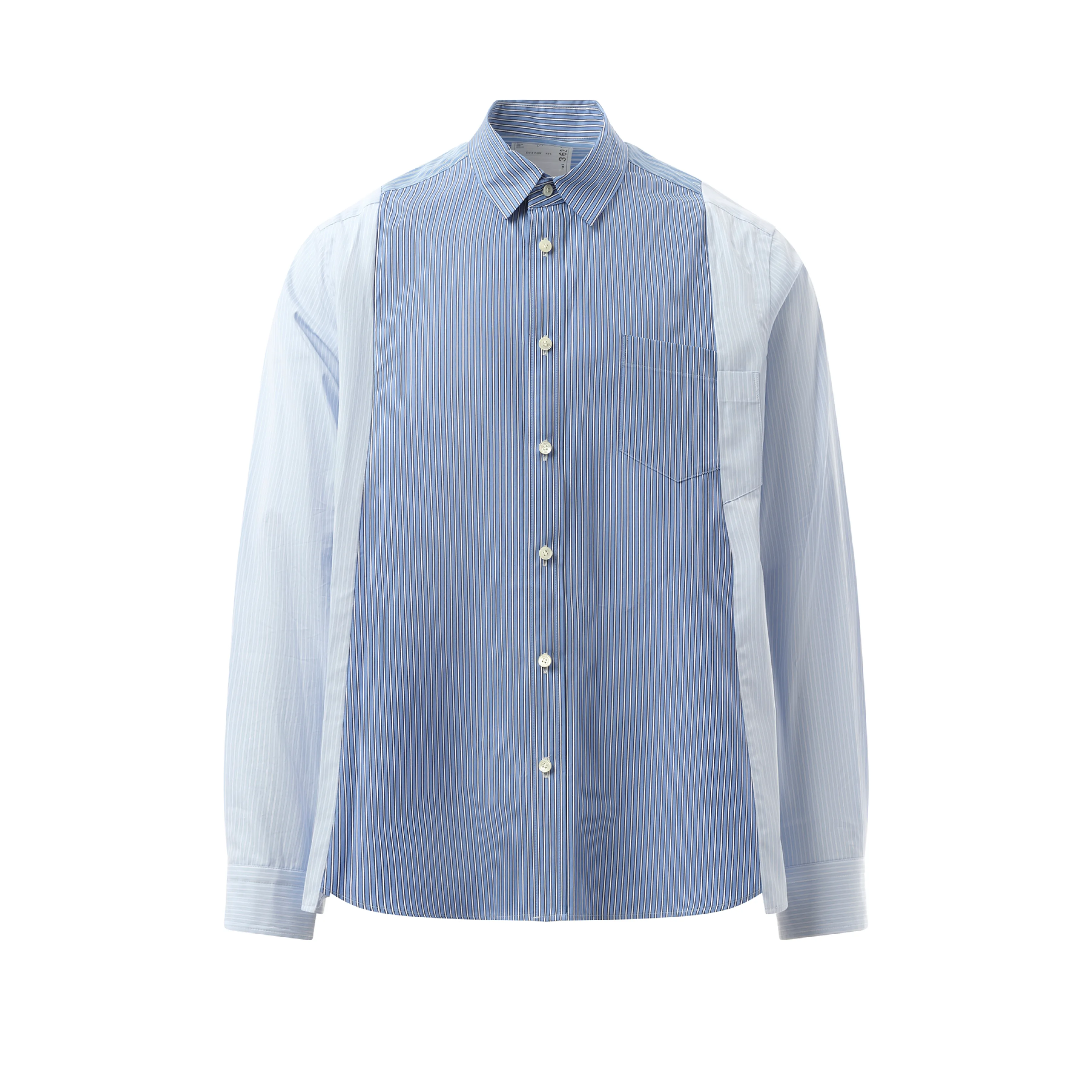 Cotton Poplin Stripe Mix Shirt in Blue sold by MARAIS product image thumbnail 2