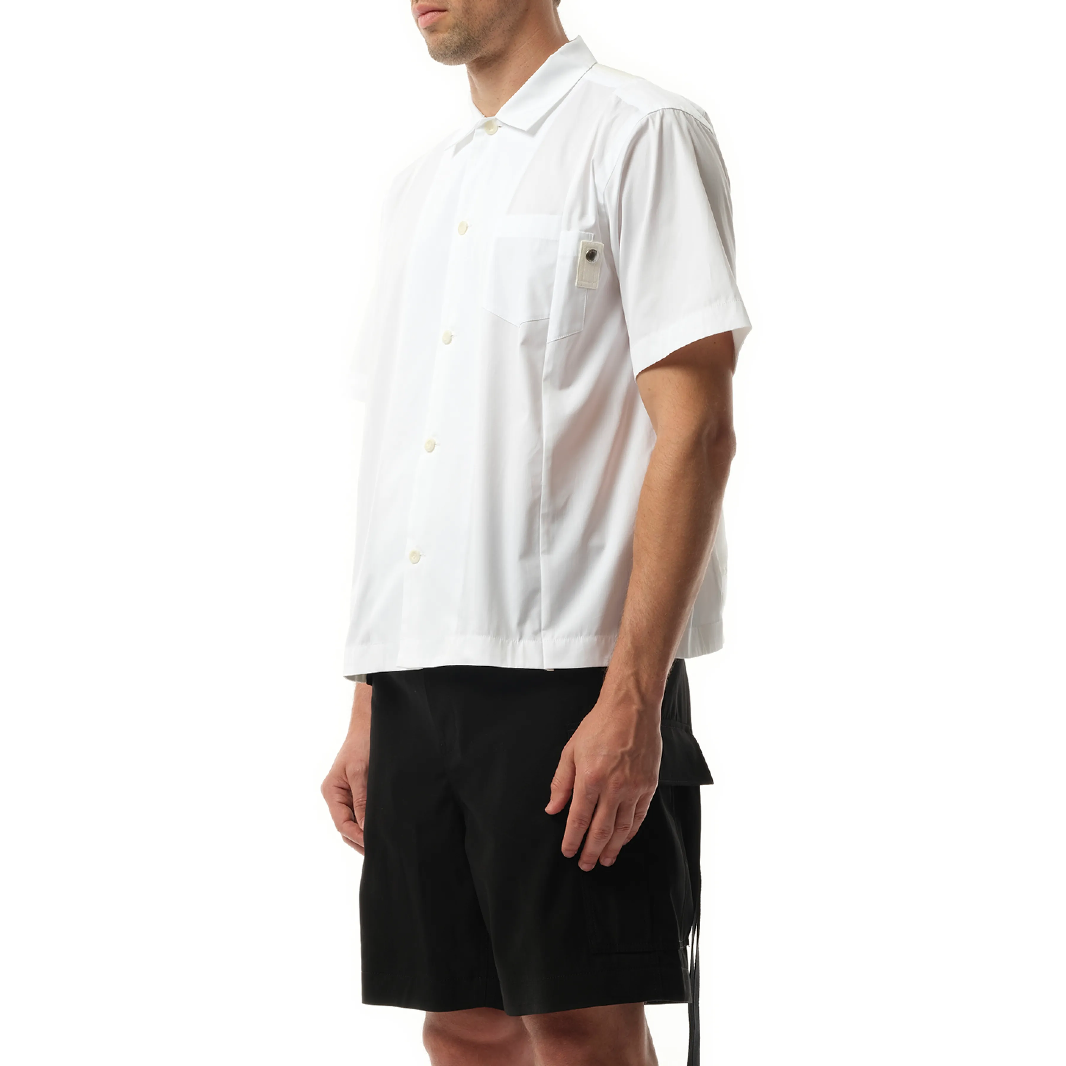 Cotton Poplin Short-sleeve Shirt in Off White sold by MARAIS product image thumbnail 5