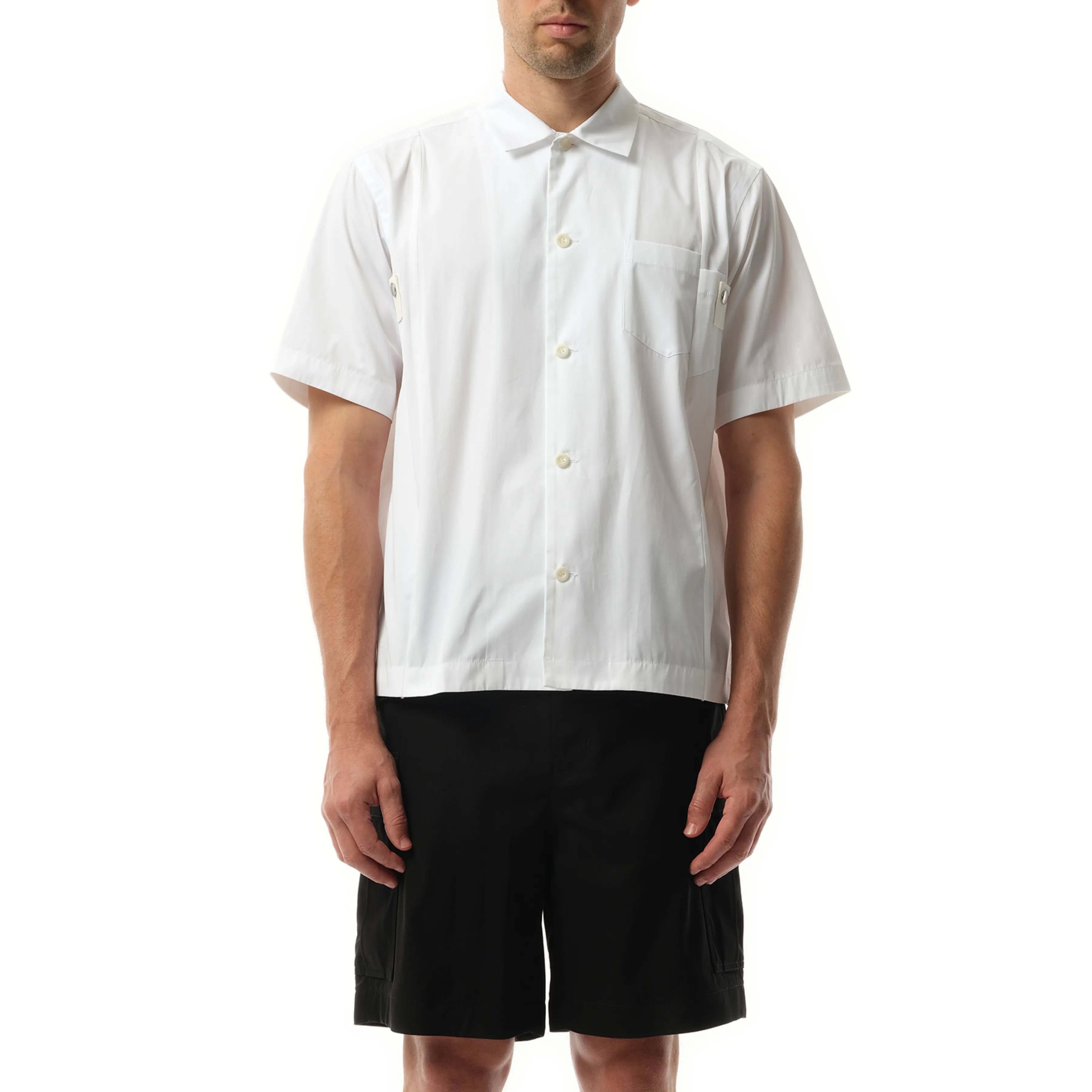 Cotton Poplin Short-sleeve Shirt in Off White sold by MARAIS