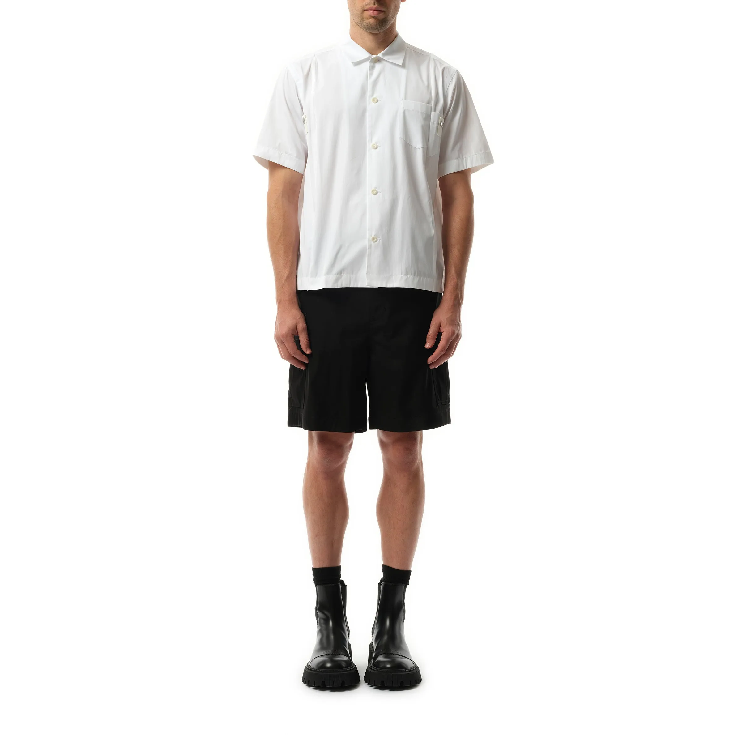 Cotton Poplin Short-sleeve Shirt in Off White sold by MARAIS product image thumbnail 4