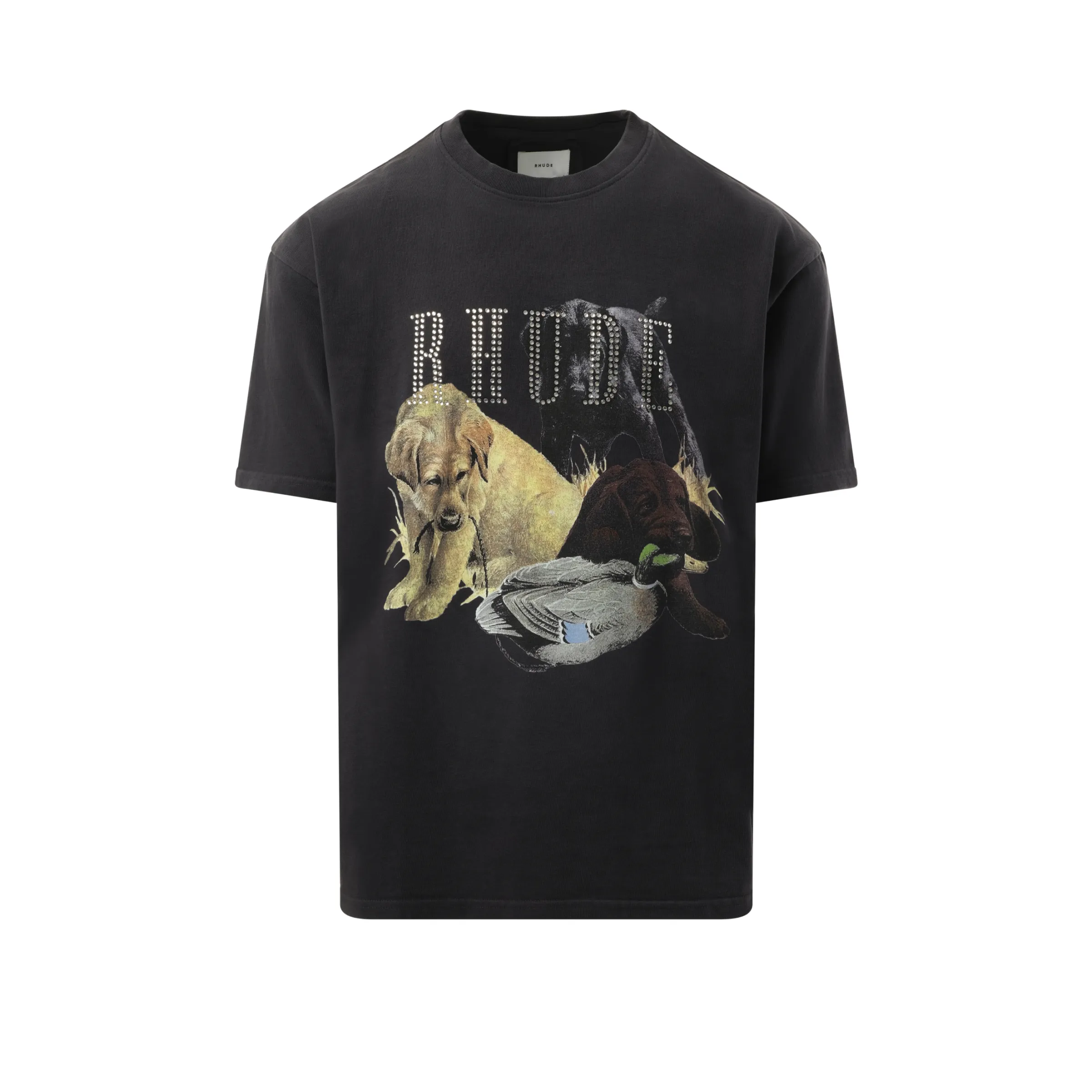 Rhinestone Hunting Dog T-Shirt in Vintage Black sold by MARAIS product image thumbnail 2