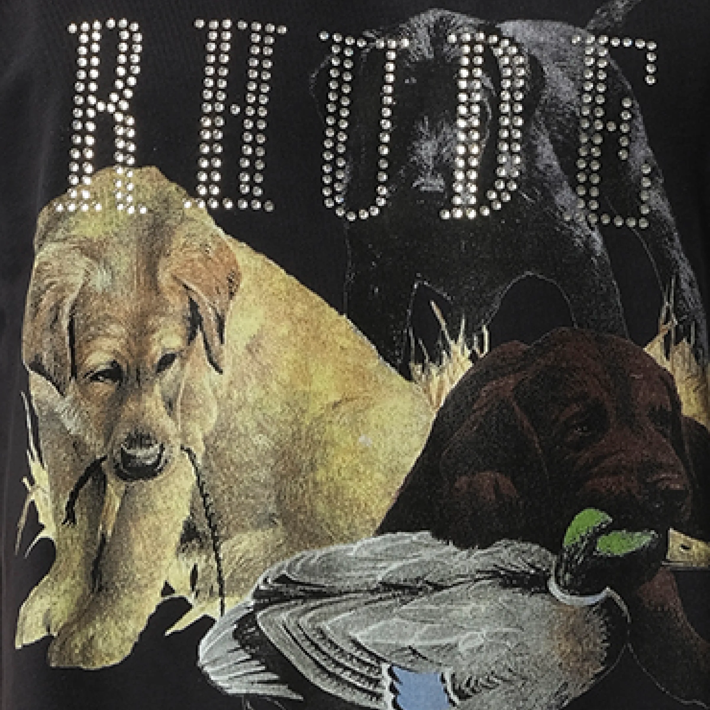 Rhinestone Hunting Dog T-Shirt in Vintage Black sold by MARAIS product image thumbnail 3
