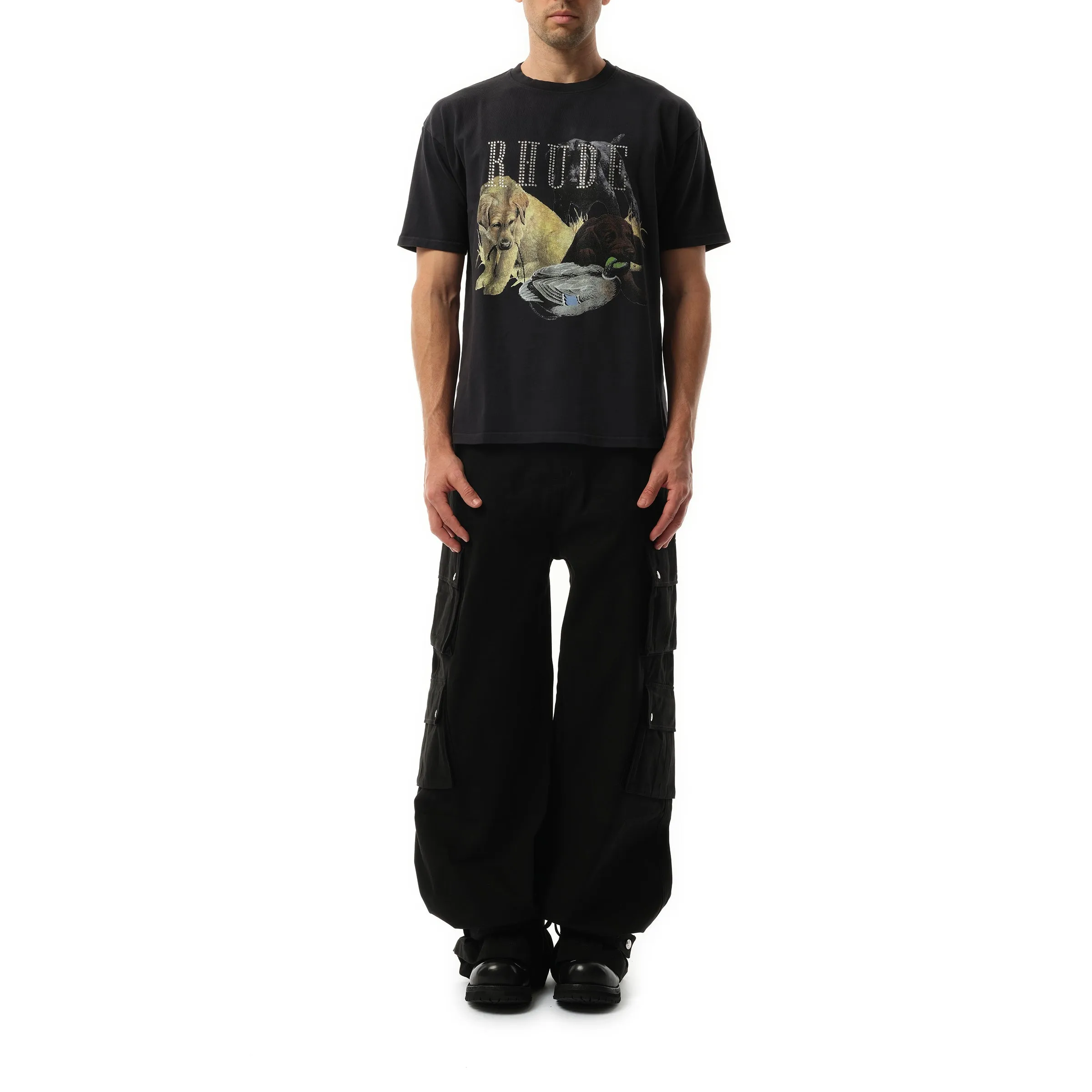 Rhinestone Hunting Dog T-Shirt in Vintage Black sold by MARAIS product image thumbnail 4