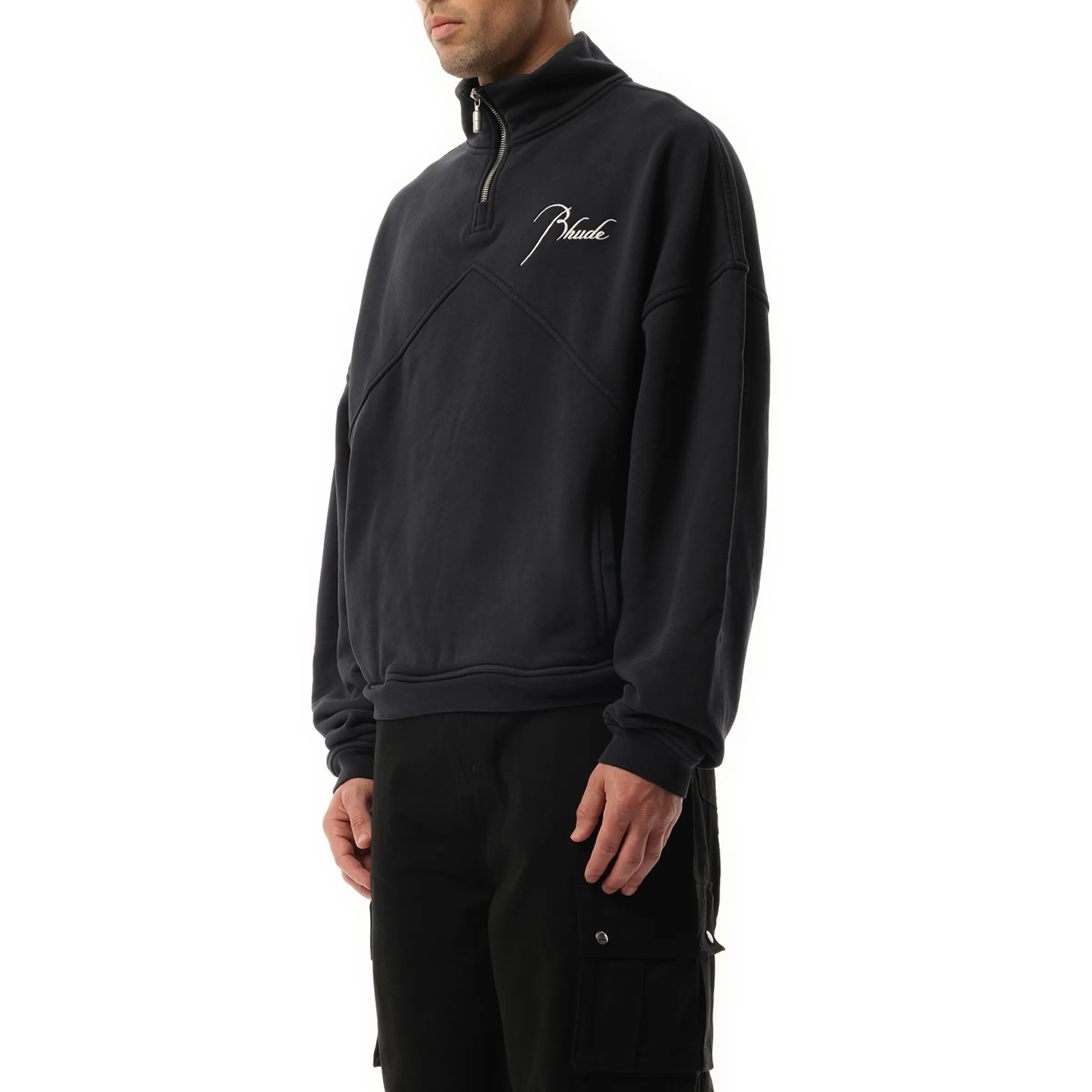 Rhude Quarter Zip Sweatshirt in Vintage Black sold by MARAIS product image thumbnail 5