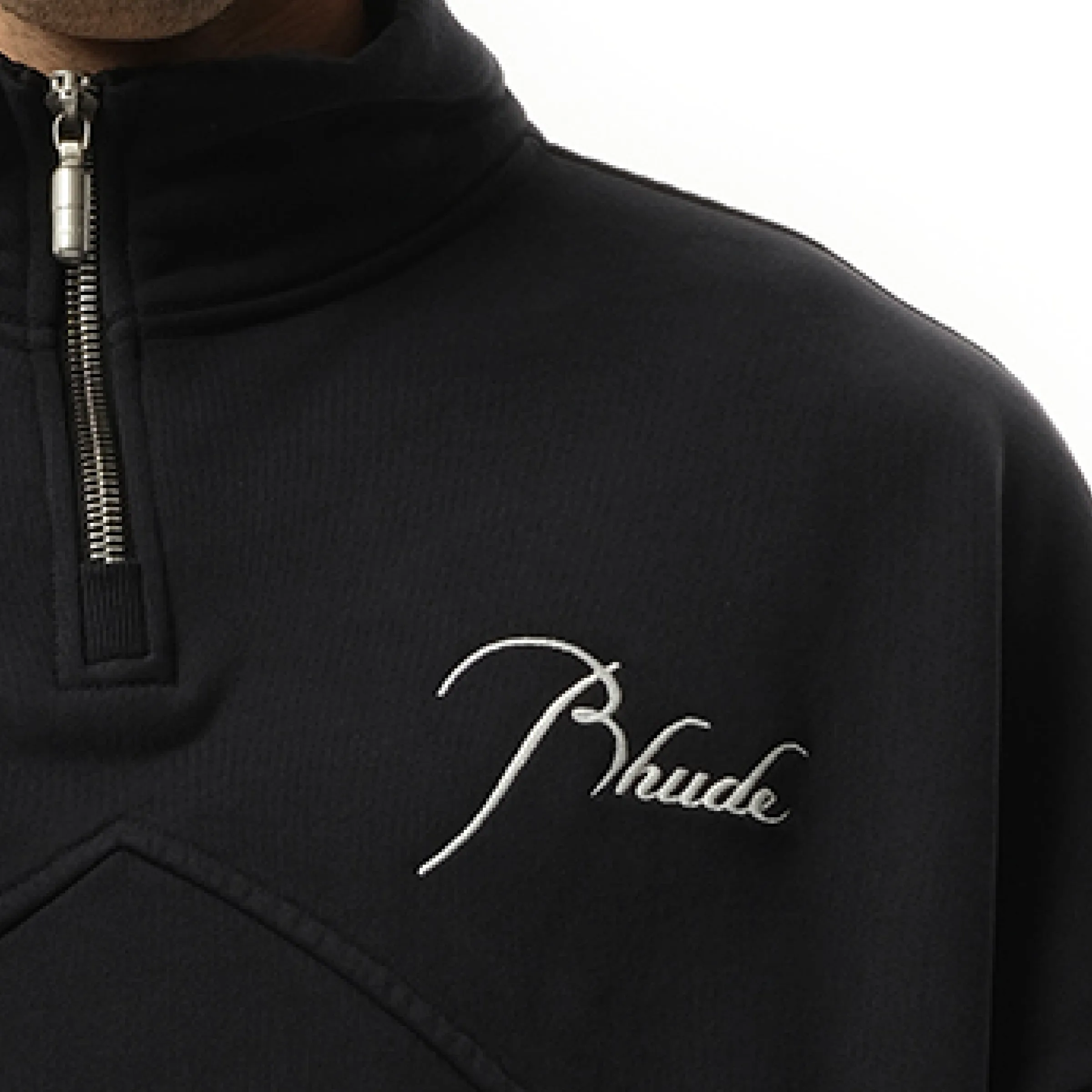 Rhude Quarter Zip Sweatshirt in Vintage Black sold by MARAIS product image thumbnail 3