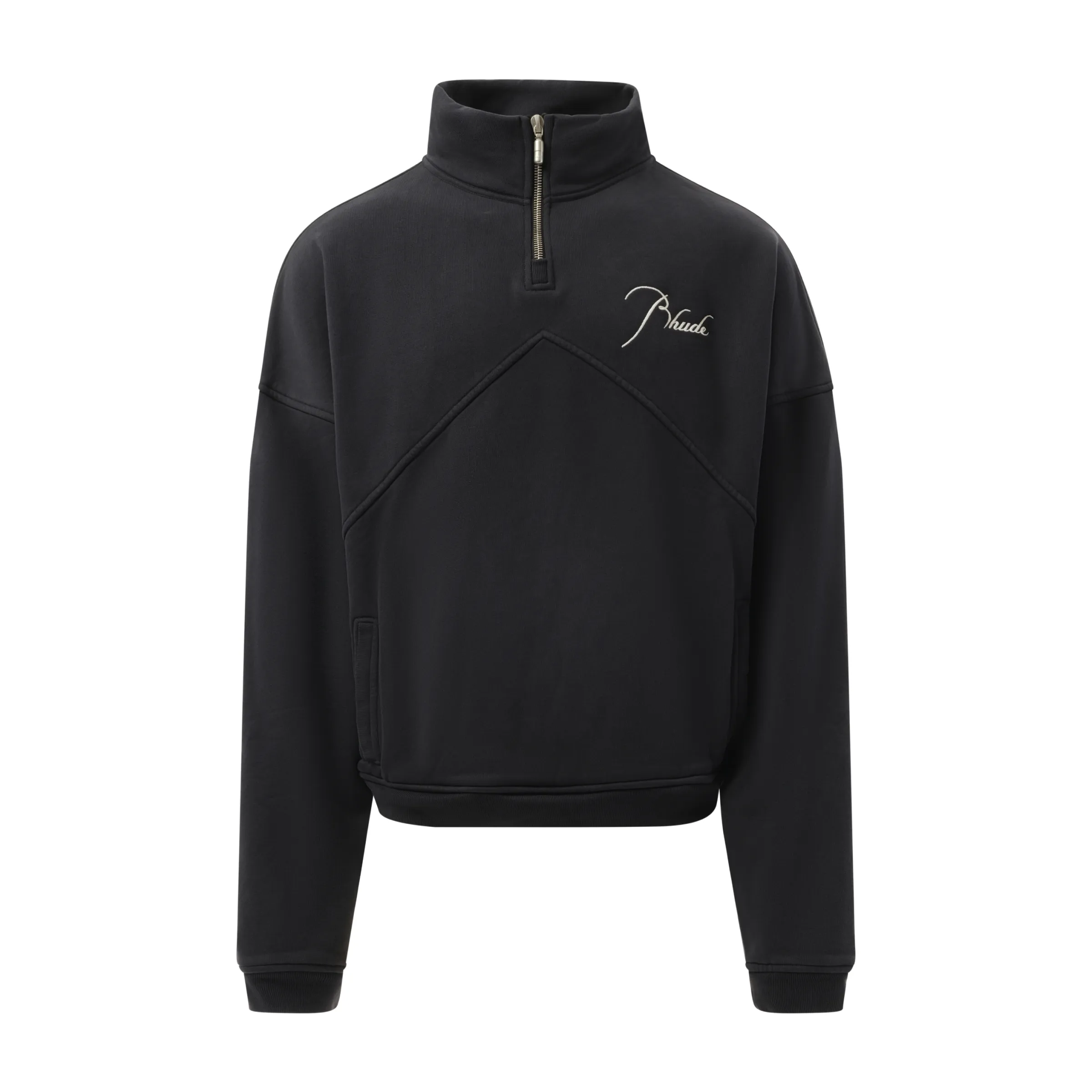 Rhude Quarter Zip Sweatshirt in Vintage Black sold by MARAIS product image thumbnail 2
