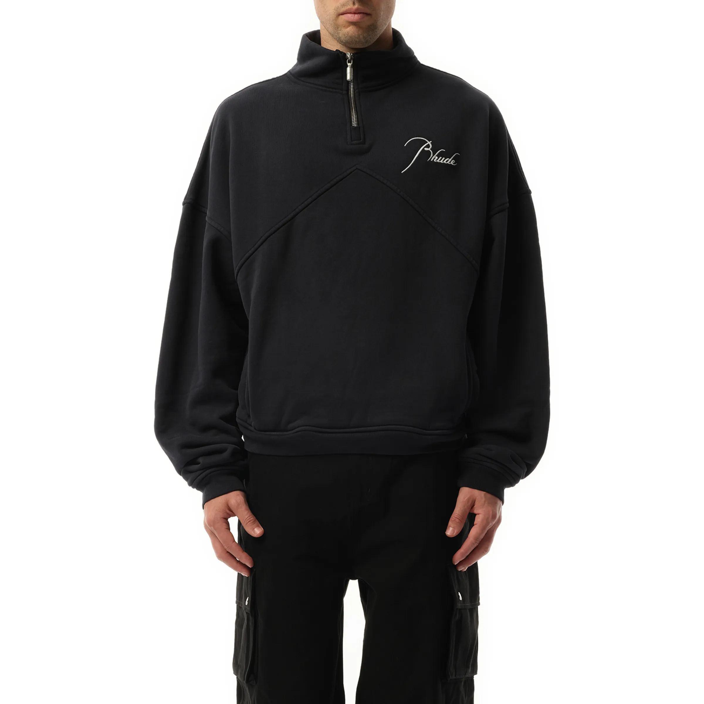 Rhude Quarter Zip Sweatshirt in Vintage Black sold by MARAIS