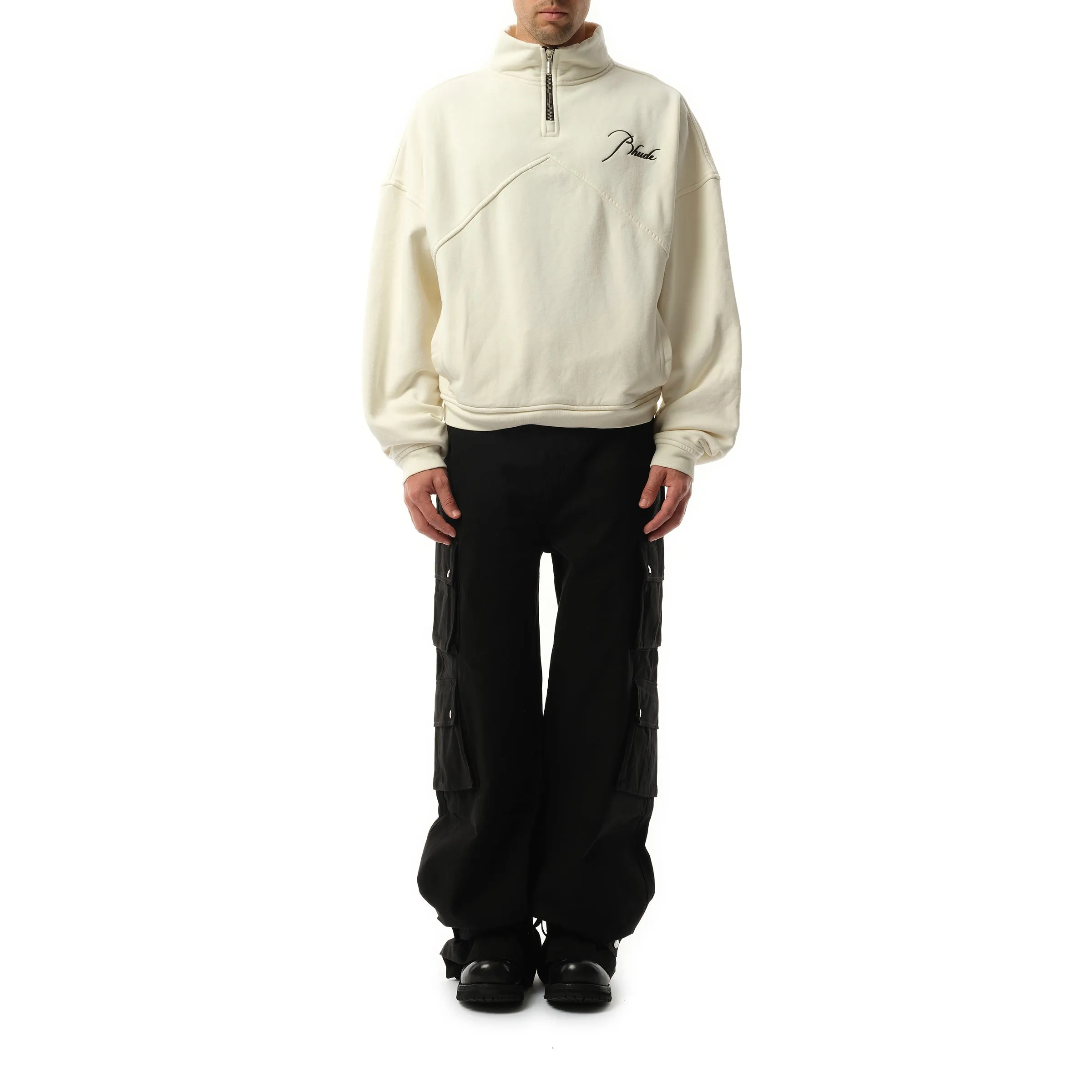 Rhude Quarter Sweatshirt in Vintage White sold by MARAIS product image thumbnail 4