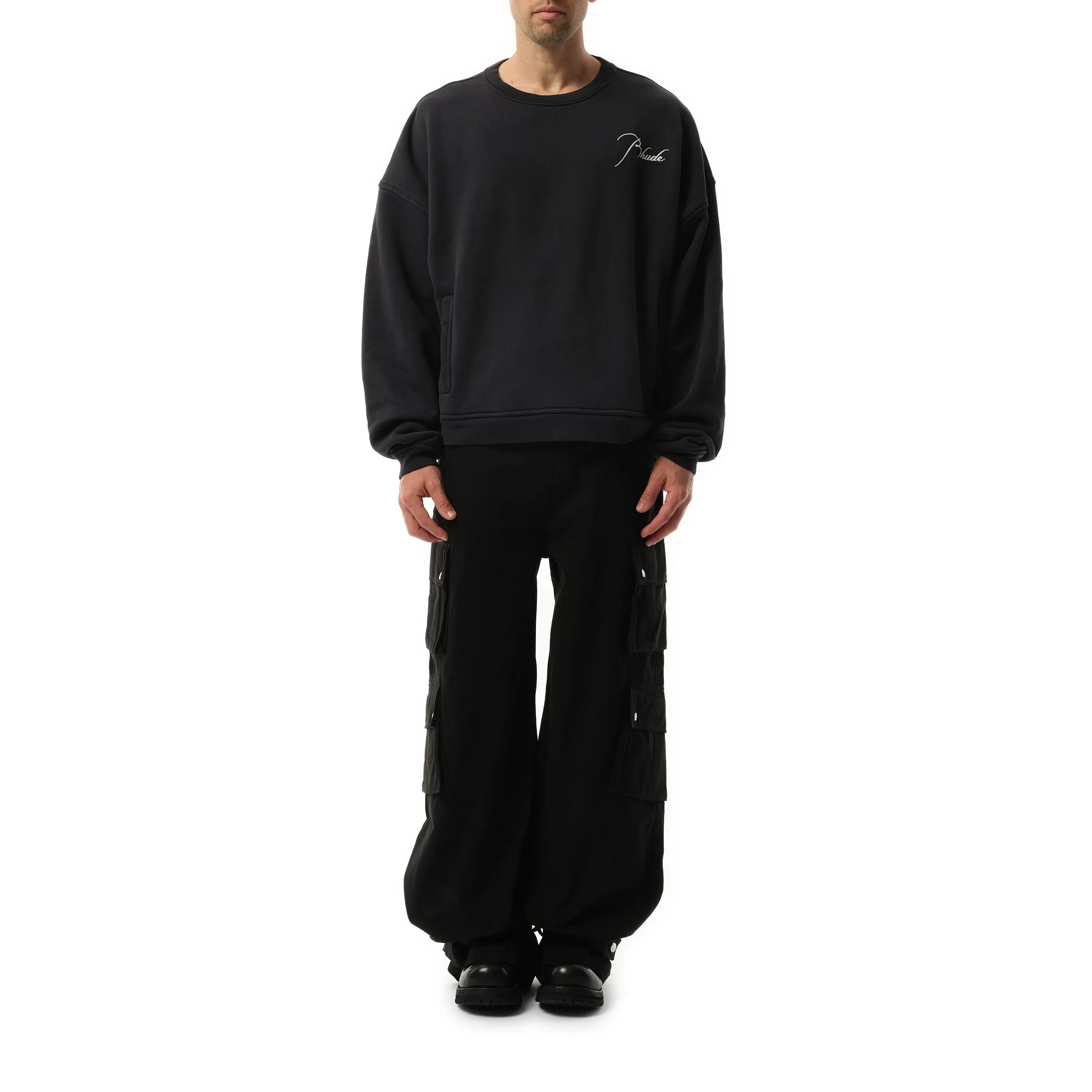 Rhude Logo Sweatshirt in Vintage Black sold by MARAIS product image thumbnail 4