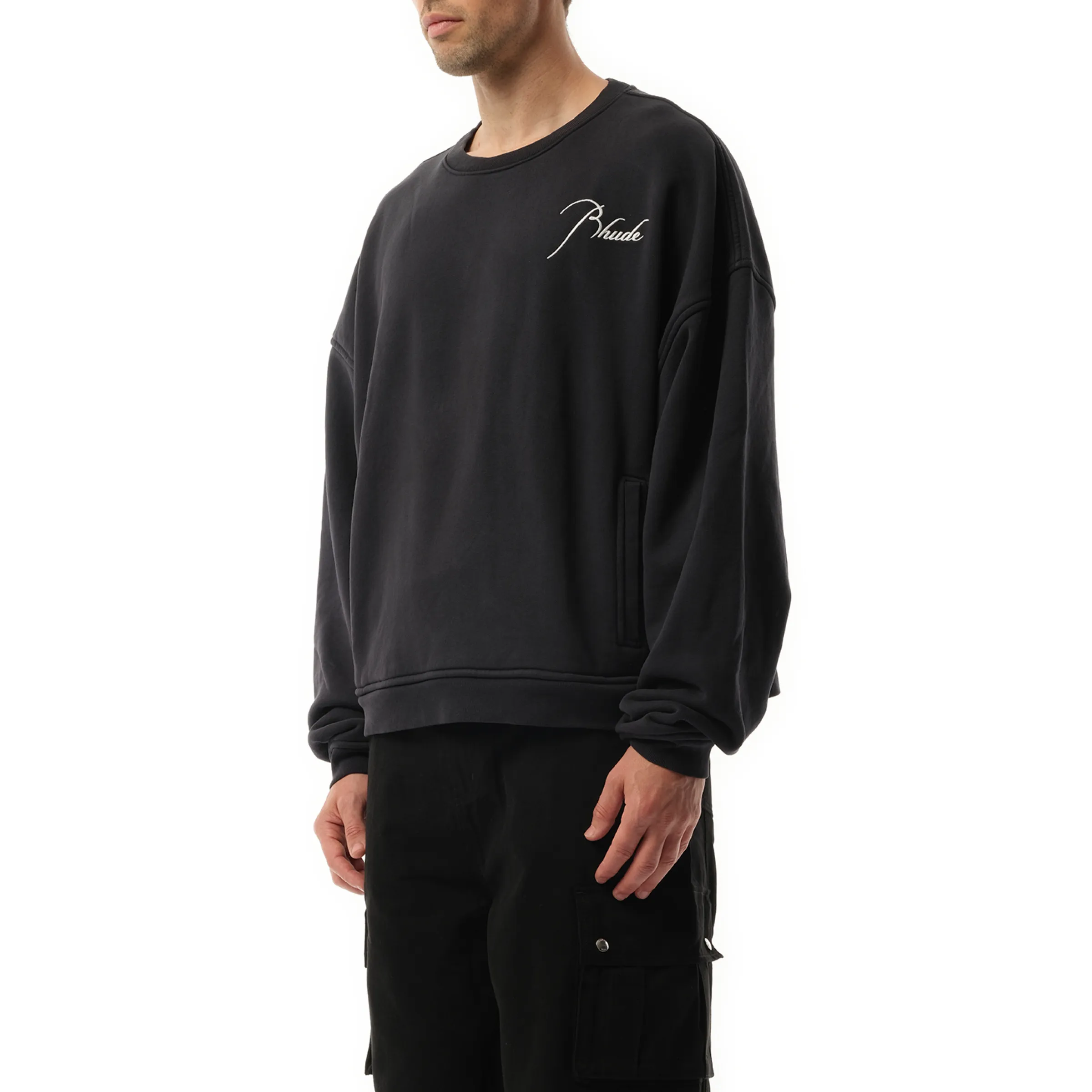Rhude Logo Sweatshirt in Vintage Black sold by MARAIS product image thumbnail 5