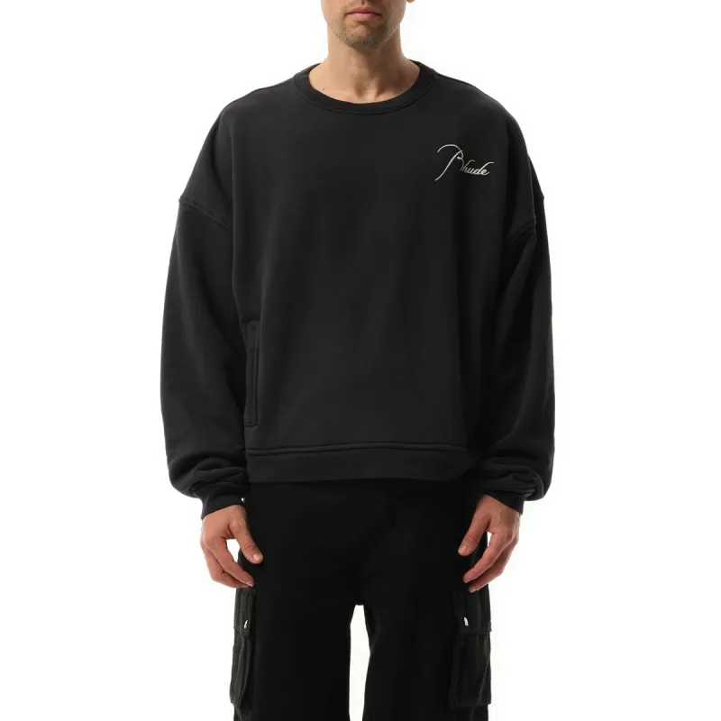 Rhude Logo Sweatshirt in Vintage Black sold by MARAIS