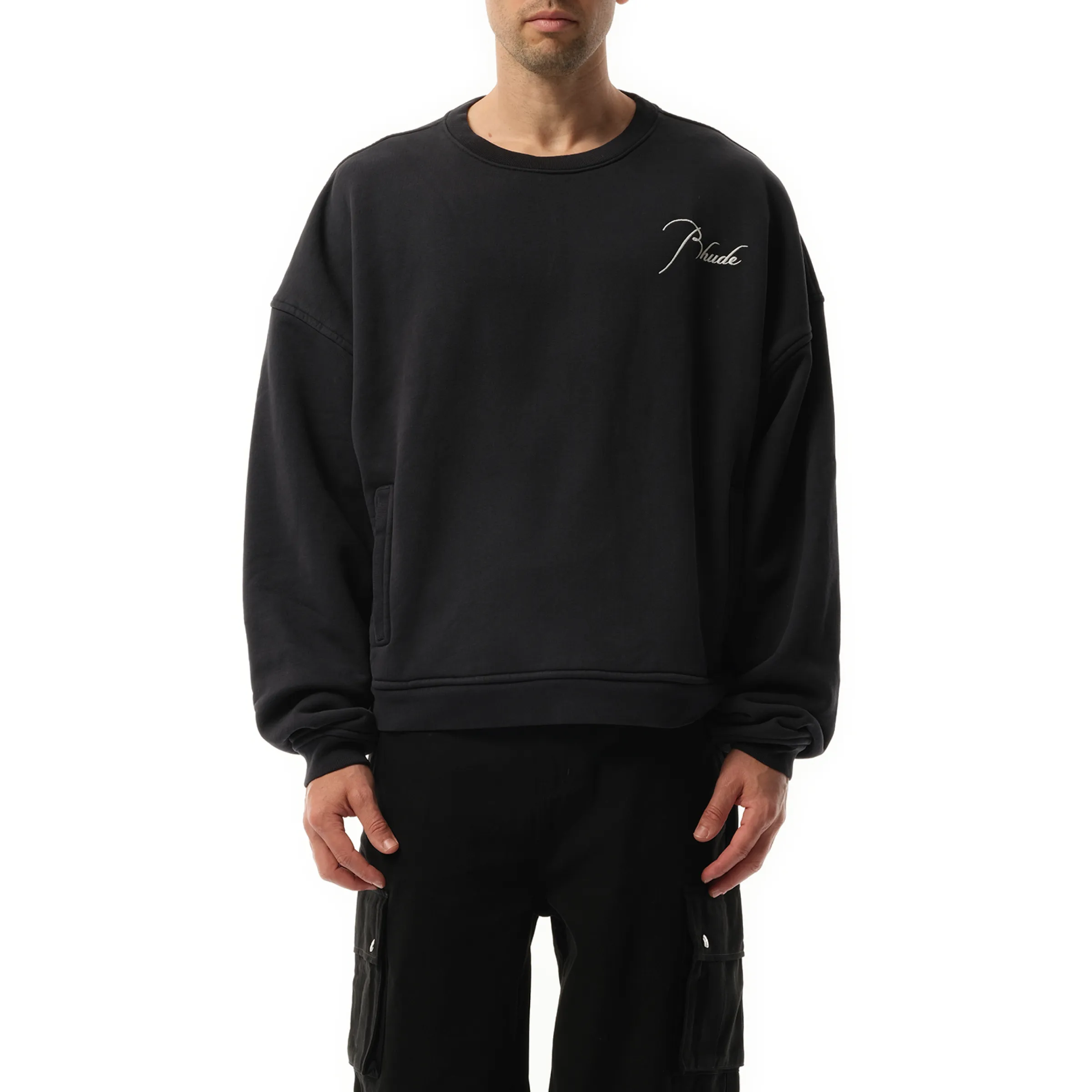 Rhude Logo Sweatshirt in Vintage Black sold by MARAIS
