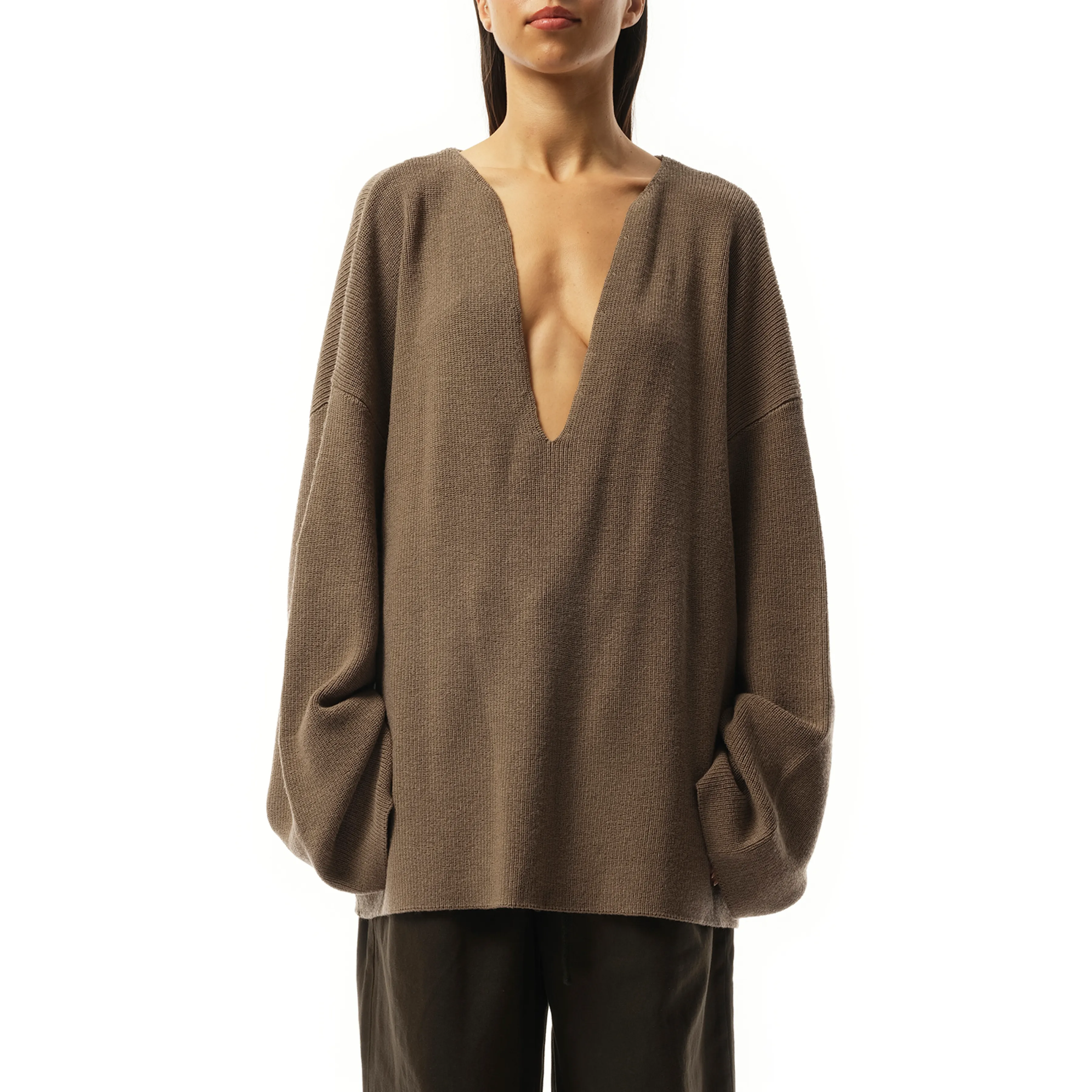 Dormer Knit Sweater in Darktaupe sold by MARAIS