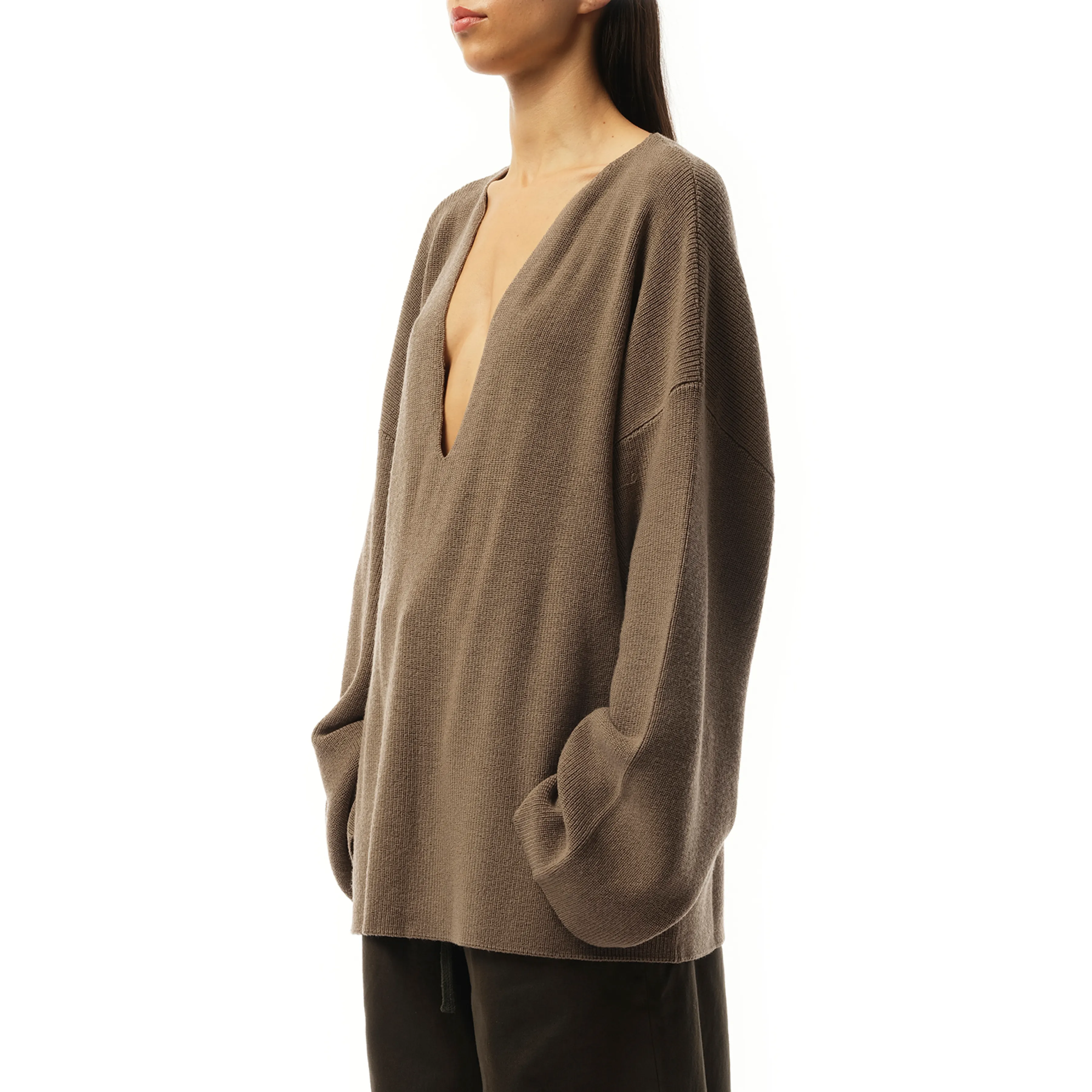 Dormer Knit Sweater in Darktaupe sold by MARAIS product image thumbnail 5
