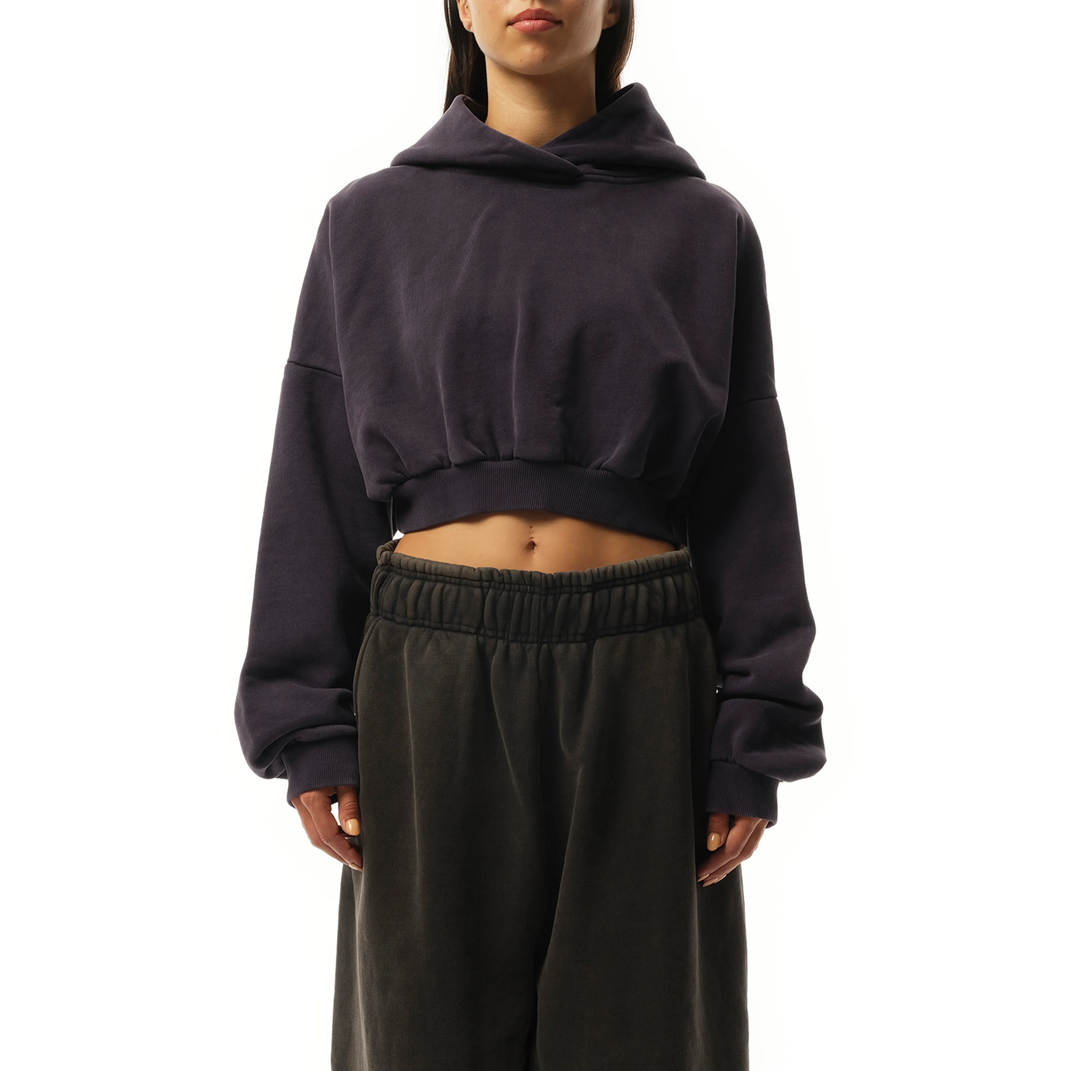 Cropped Heavy Hood in Ink sold by MARAIS