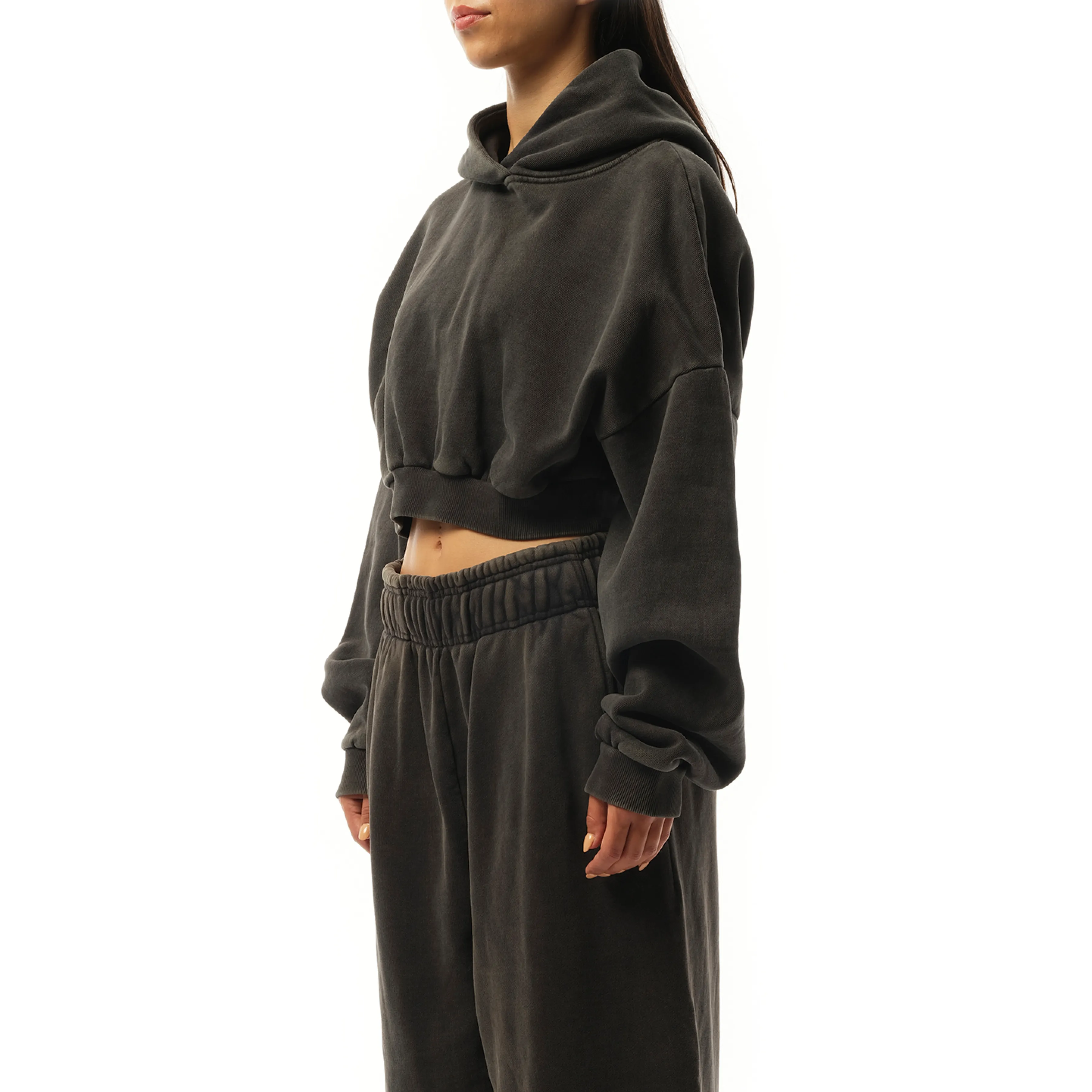 Cropped Heavy Hood in Washed Black sold by MARAIS product image thumbnail 5