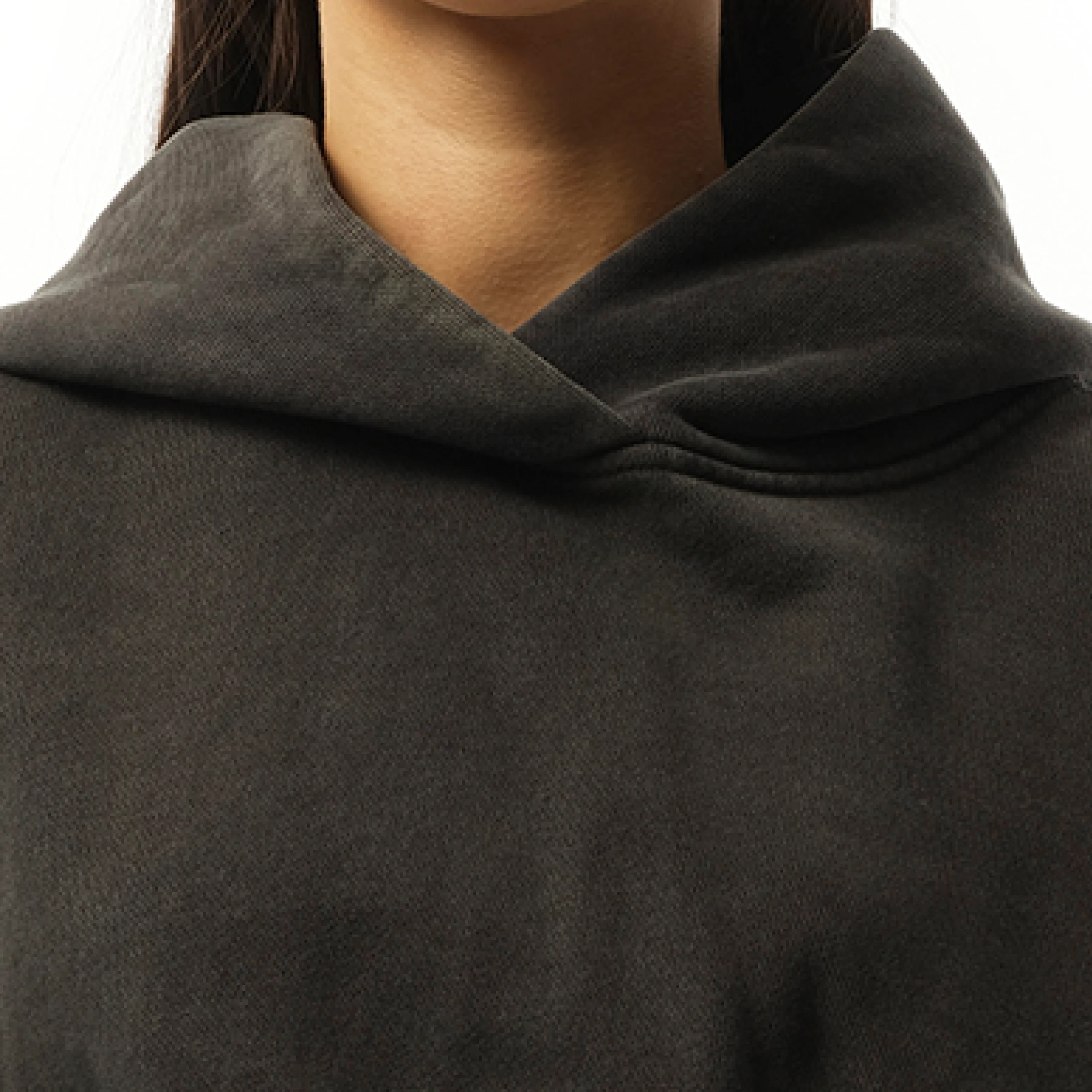Cropped Heavy Hood in Washed Black sold by MARAIS product image thumbnail 3