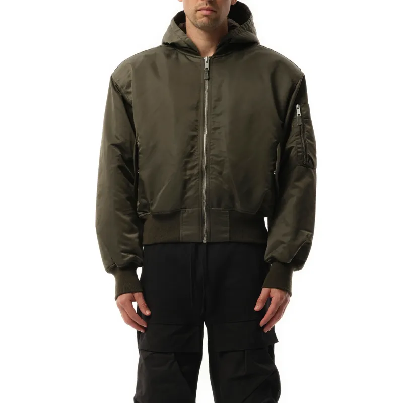 Hooded Broad Bomber in Jade sold by MARAIS