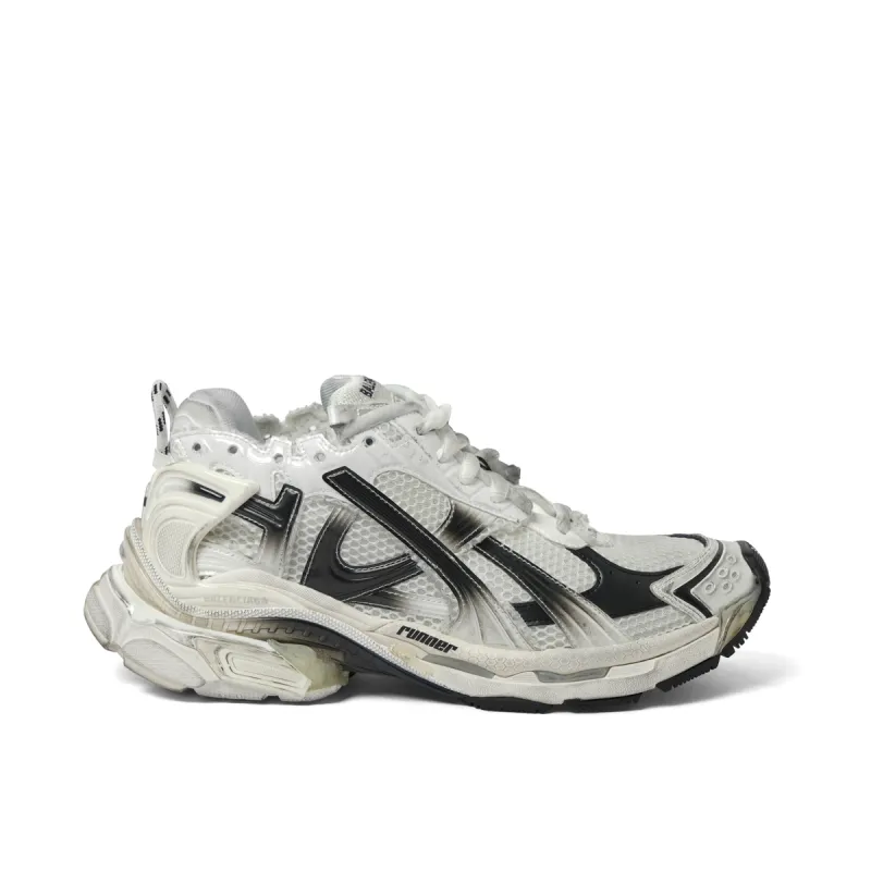 Runner Gradient Sneaker in White/Black sold by MARAIS