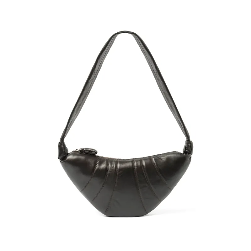 Lambskin Medium Croissant Bag in Dark Chocolate sold by MARAIS
