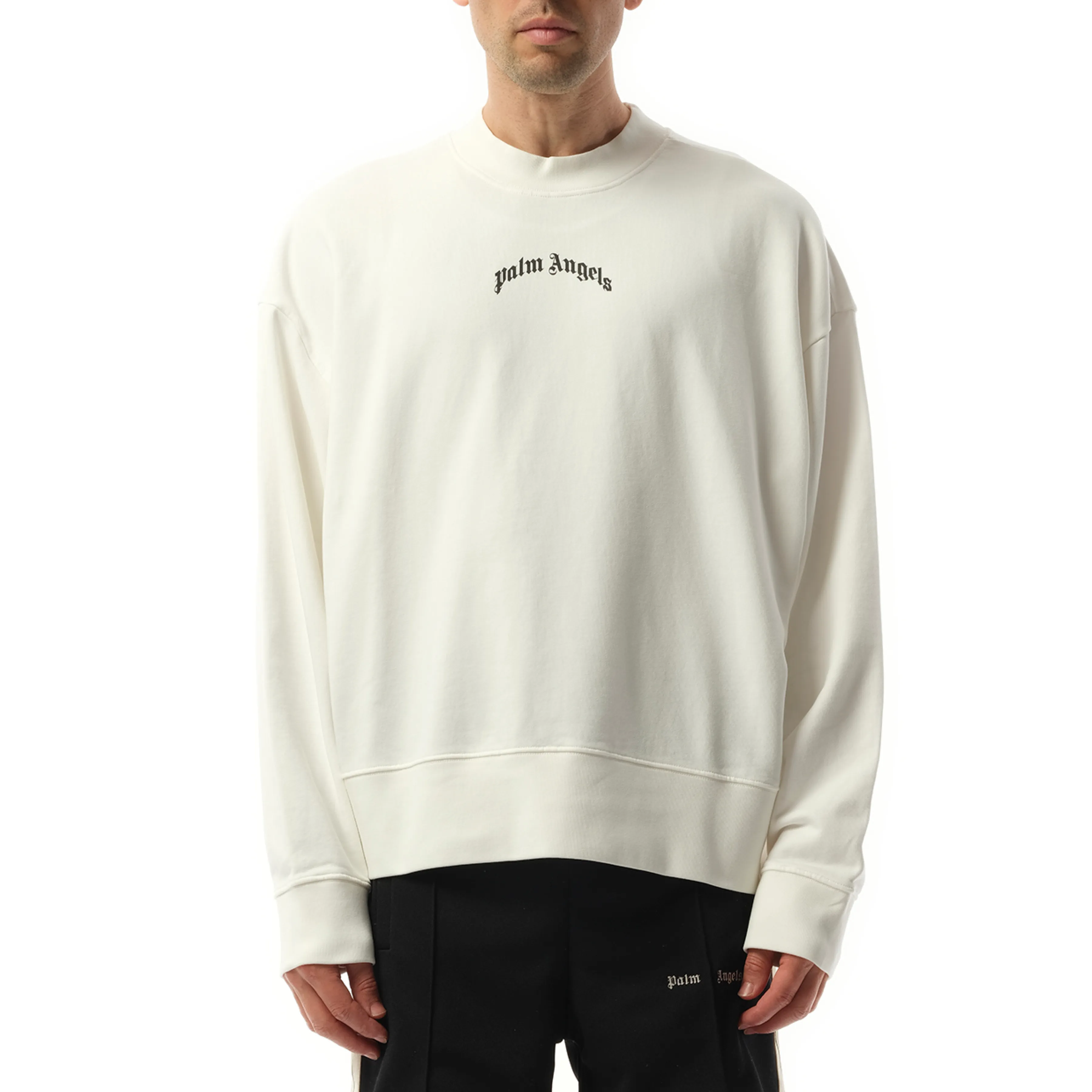 Back Curved Logo Sweatshirt in Off White/Black sold by MARAIS