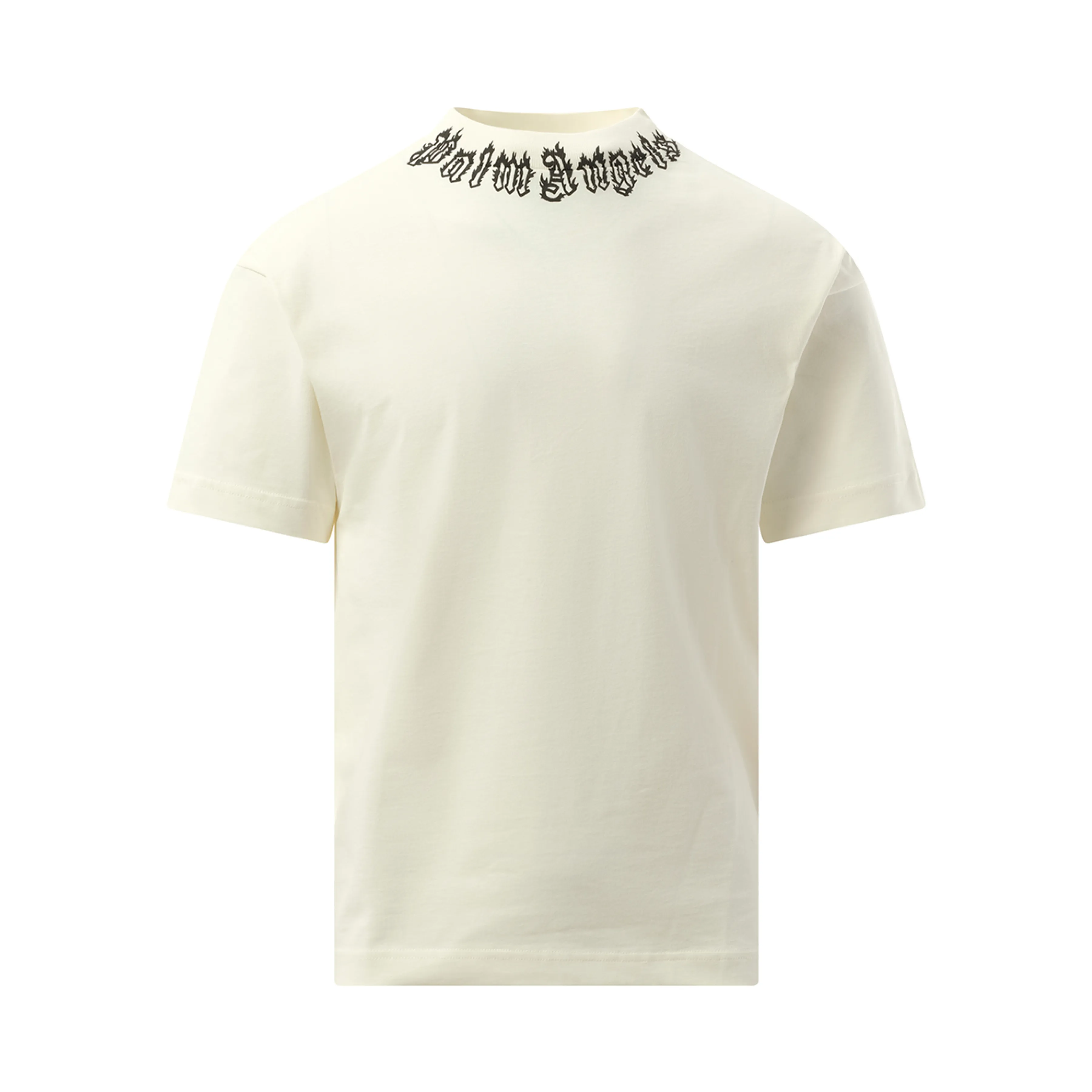 Palm Angels Neck Logo T-Shirt in Off White/Black sold by MARAIS product image thumbnail 2