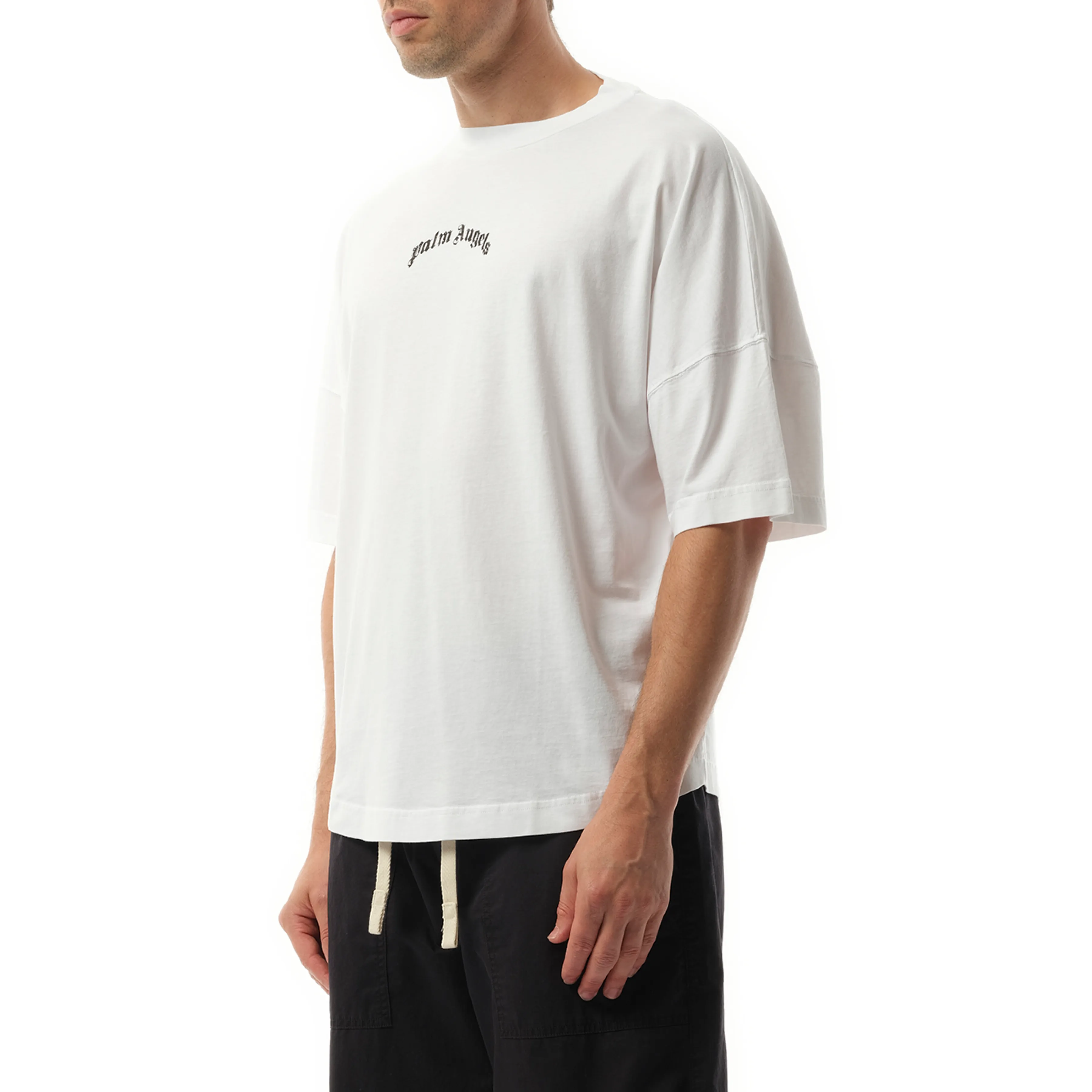 Back Curved Logo Over T-Shirt in Off White/Black sold by MARAIS product image thumbnail 5