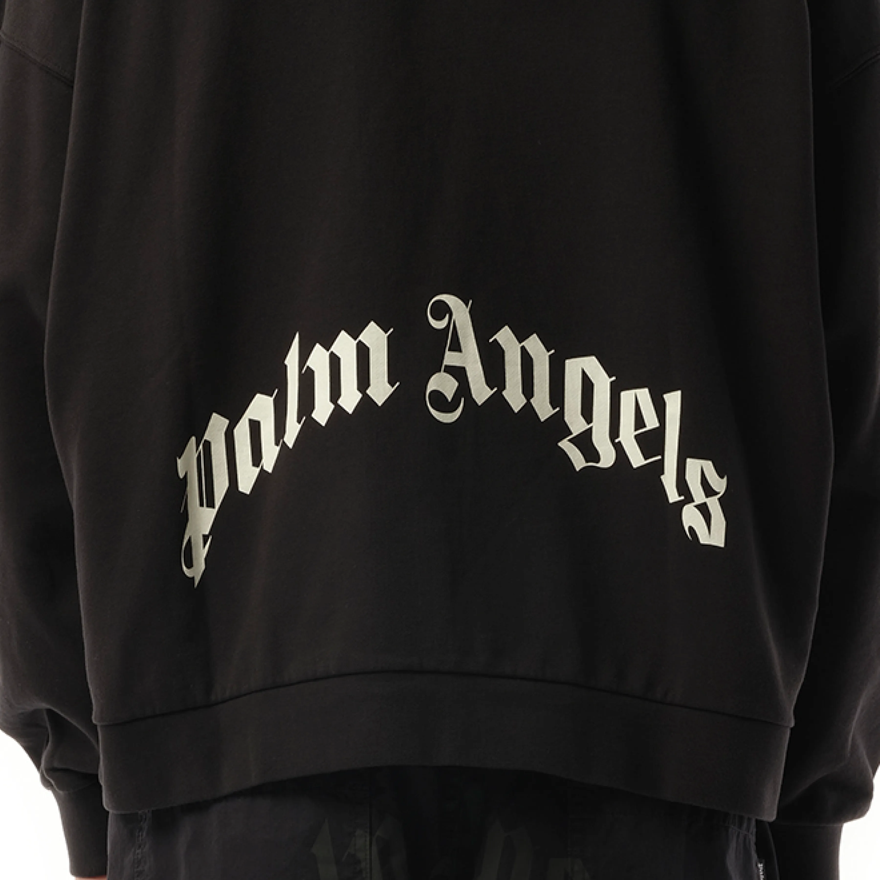 Curved Logo Zipped Hoodie in Black/Off White sold by MARAIS product image thumbnail 3