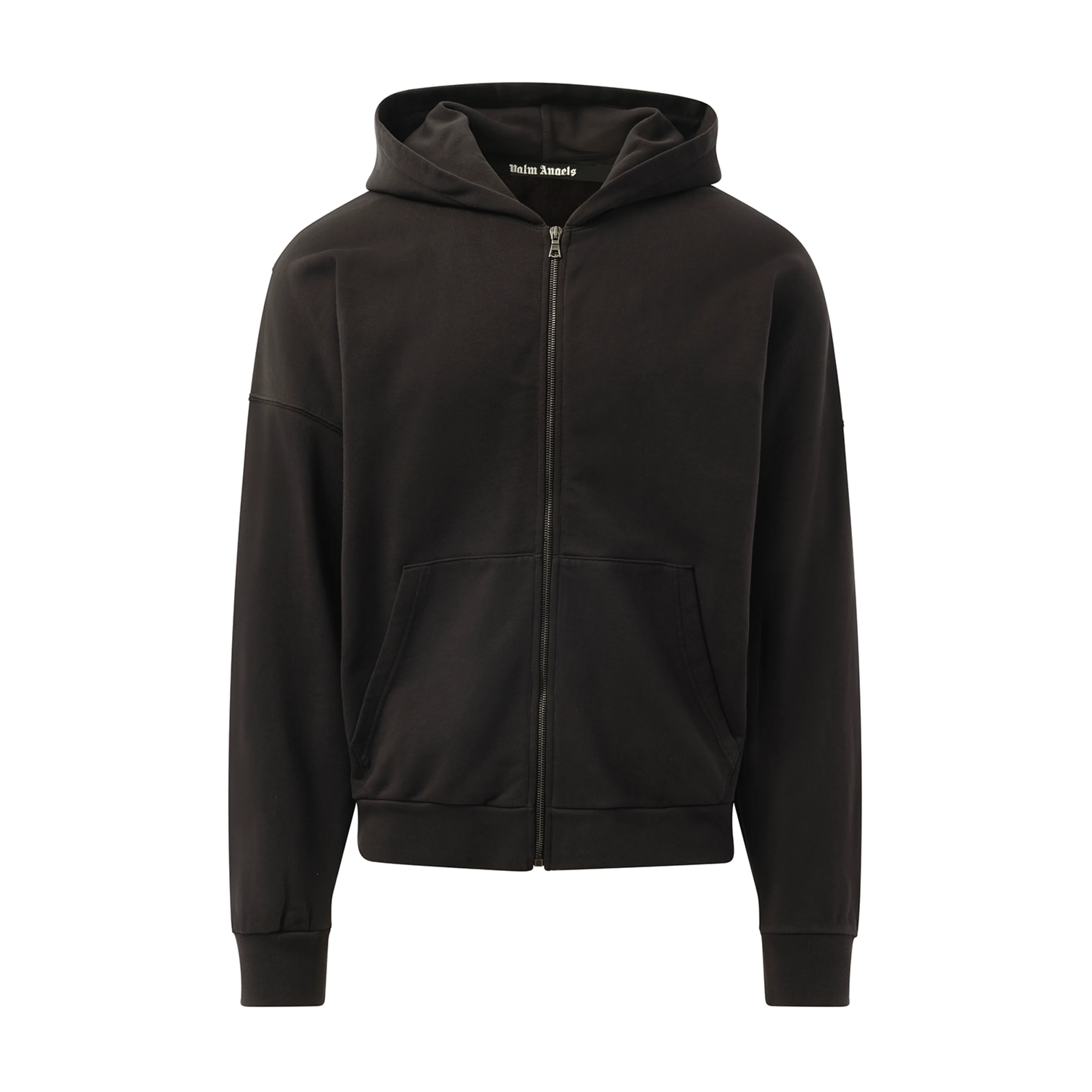 Curved Logo Zipped Hoodie in Black/Off White sold by MARAIS product image thumbnail 2