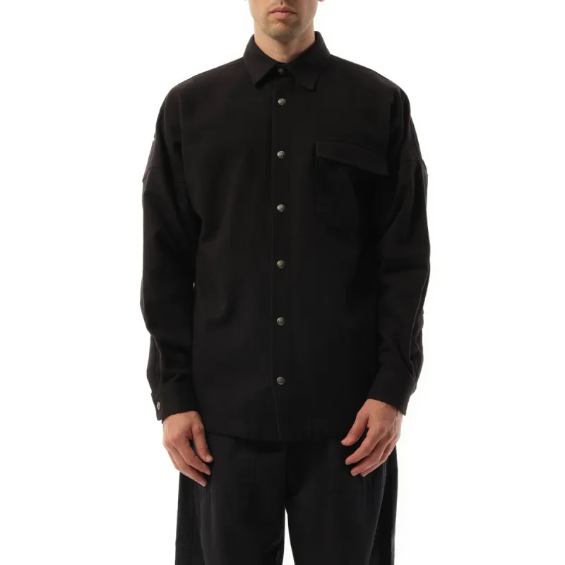 Classic Logo Overshirt in Black/Off White sold by MARAIS