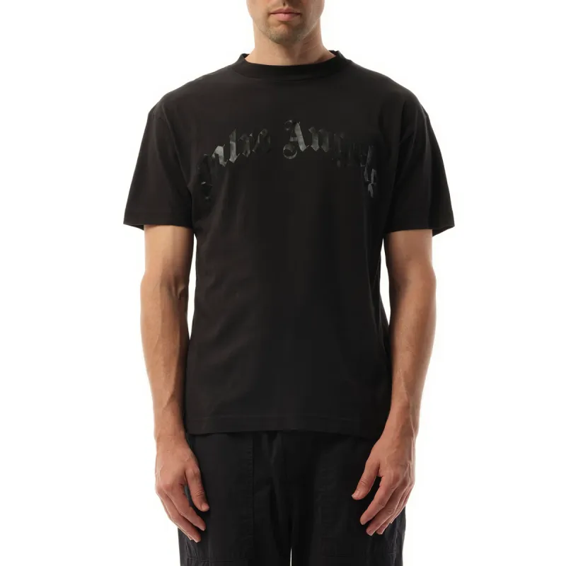 Curved Logo T-Shirt in Black sold by MARAIS