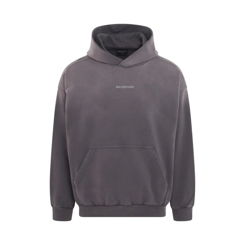 Back Logo Medium Fit Hoodie in Purple/Grey sold by MARAIS