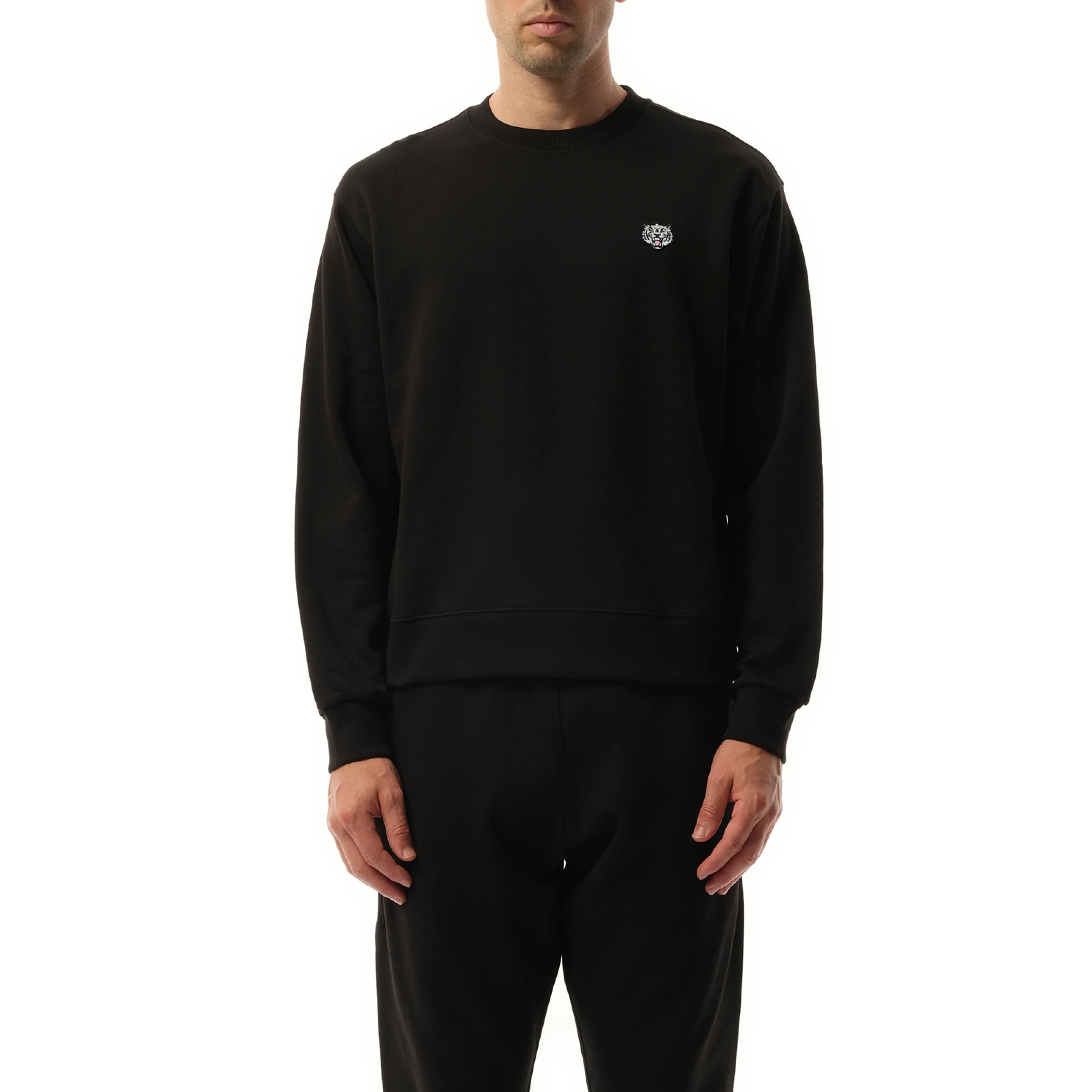 Kenzo Happy Tiger Embroidered Classic Sweatshirt in Black sold by MARAIS
