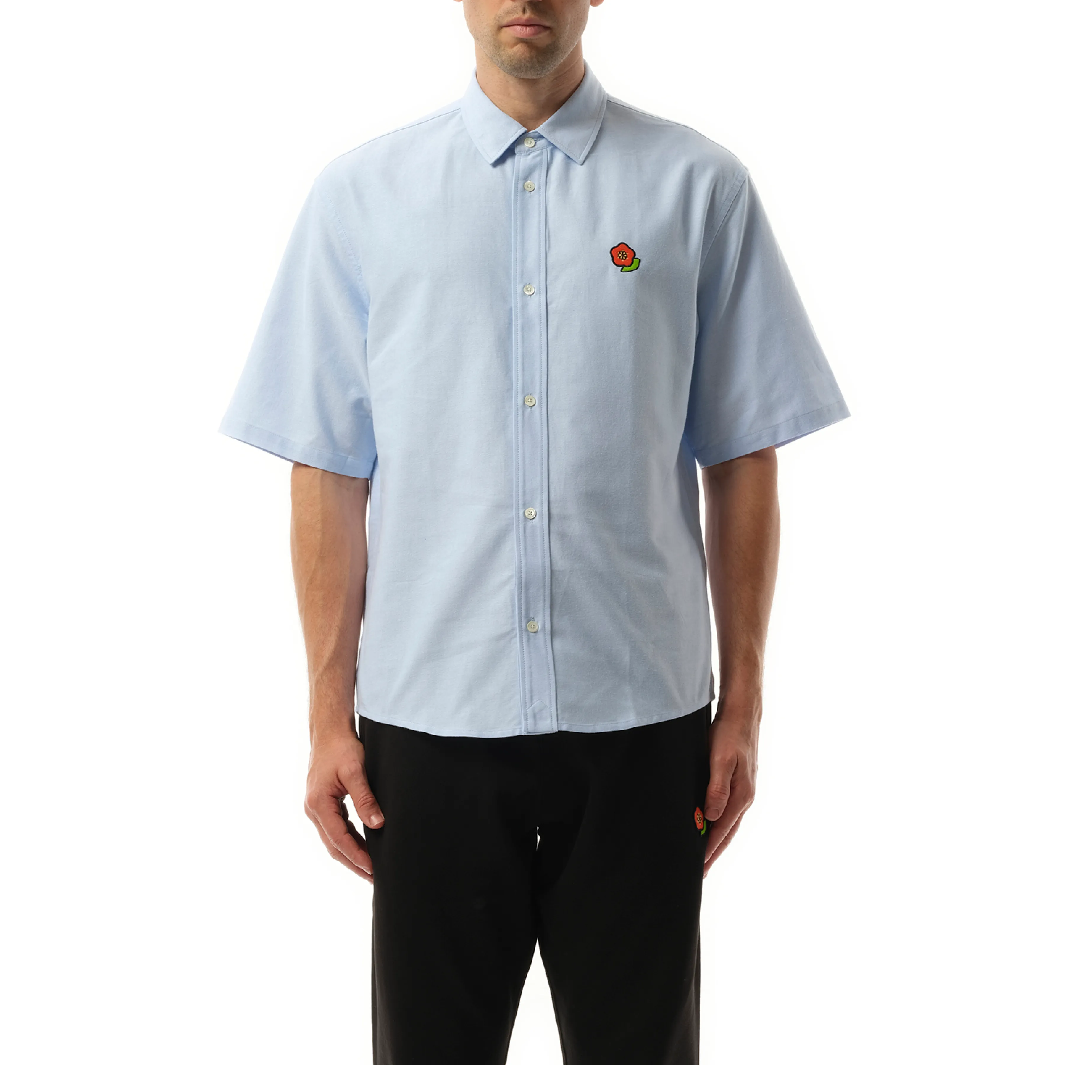 Kenzo Pop Crest Short Sleeve Shirt in Sky Blue sold by MARAIS
